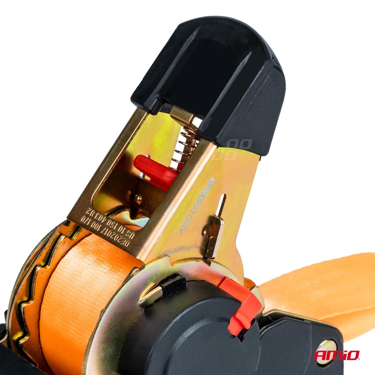 Chinga de asigurare marfa cu retractare automata AMIO S-TYPE 1000kg 38mm x 4m — imagine 2
