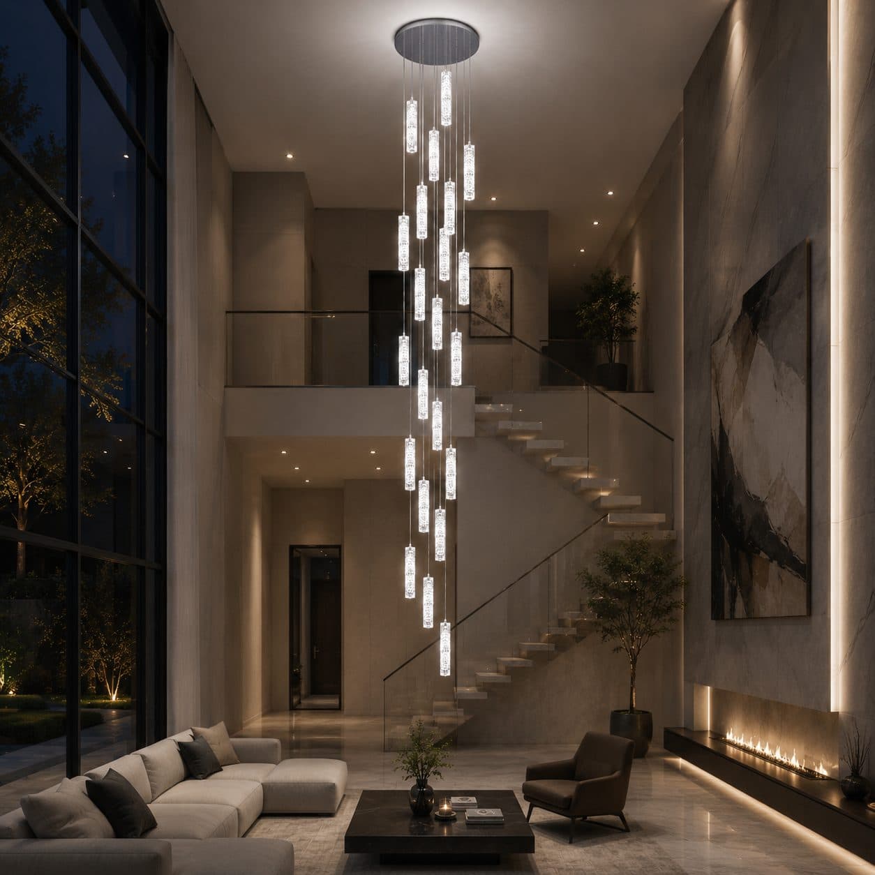 Candelabru LED Cristal 82W Crom Flippy — imagine 6