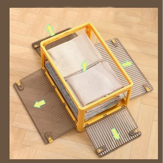 Cutie de depozitare pliabila Flippy cu capac, 85 L, portocaliu — imagine 4