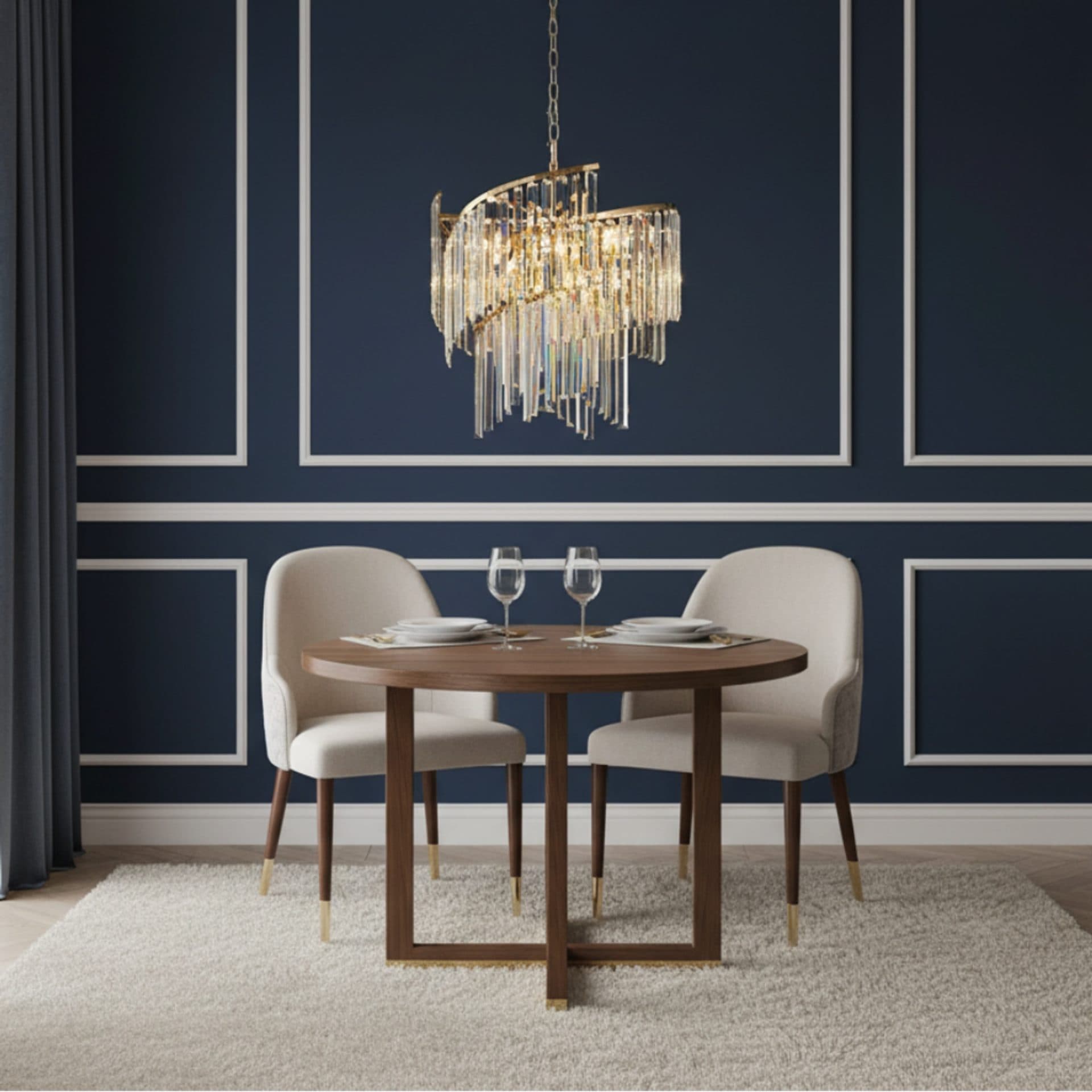 Candelabru Flippy Cristal TWEEZE Eleganza 50cm 9x E14 Auriu — imagine 3