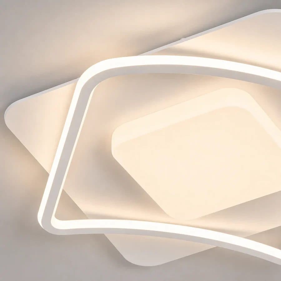 Lustra LED MODERNO 53W, 2 Patrate, Alb — imagine 4