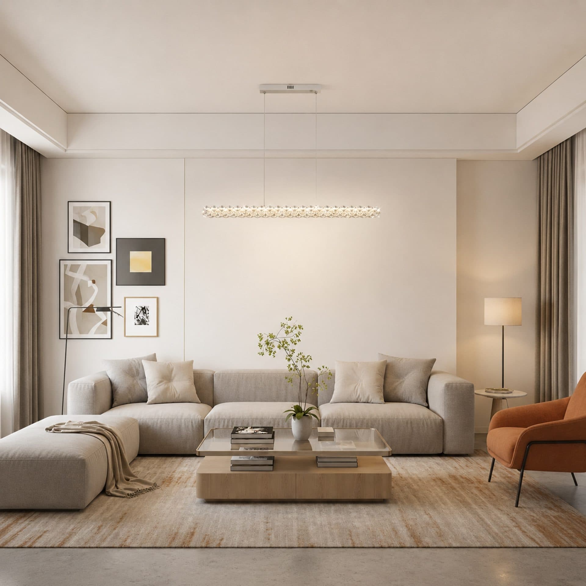 Lustra LED cu telecomanda Flippy KANGNING, 120W, Alb — imagine 1