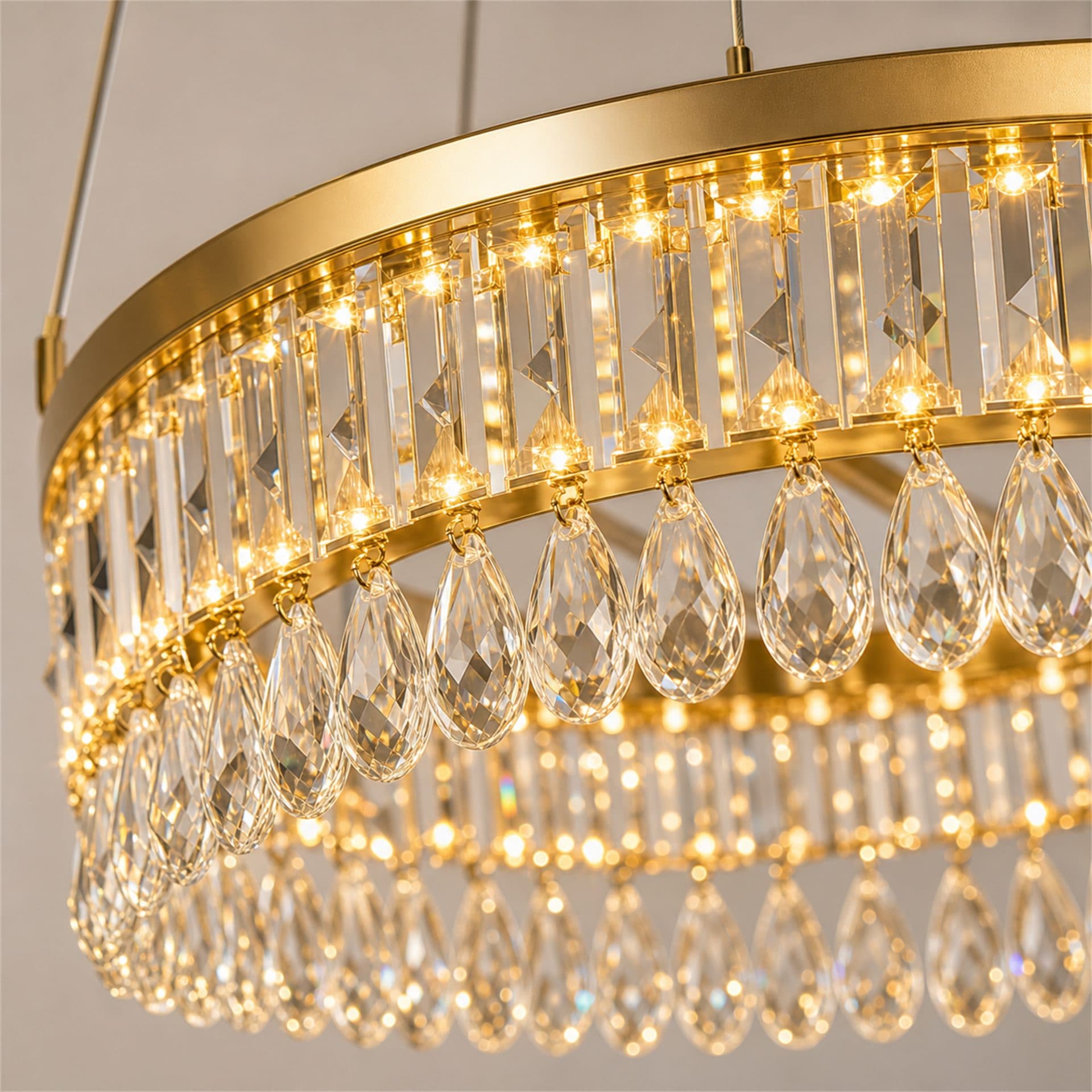Candelabru Flippy Cristal LED Suspendat 90W 60cm — imagine 1