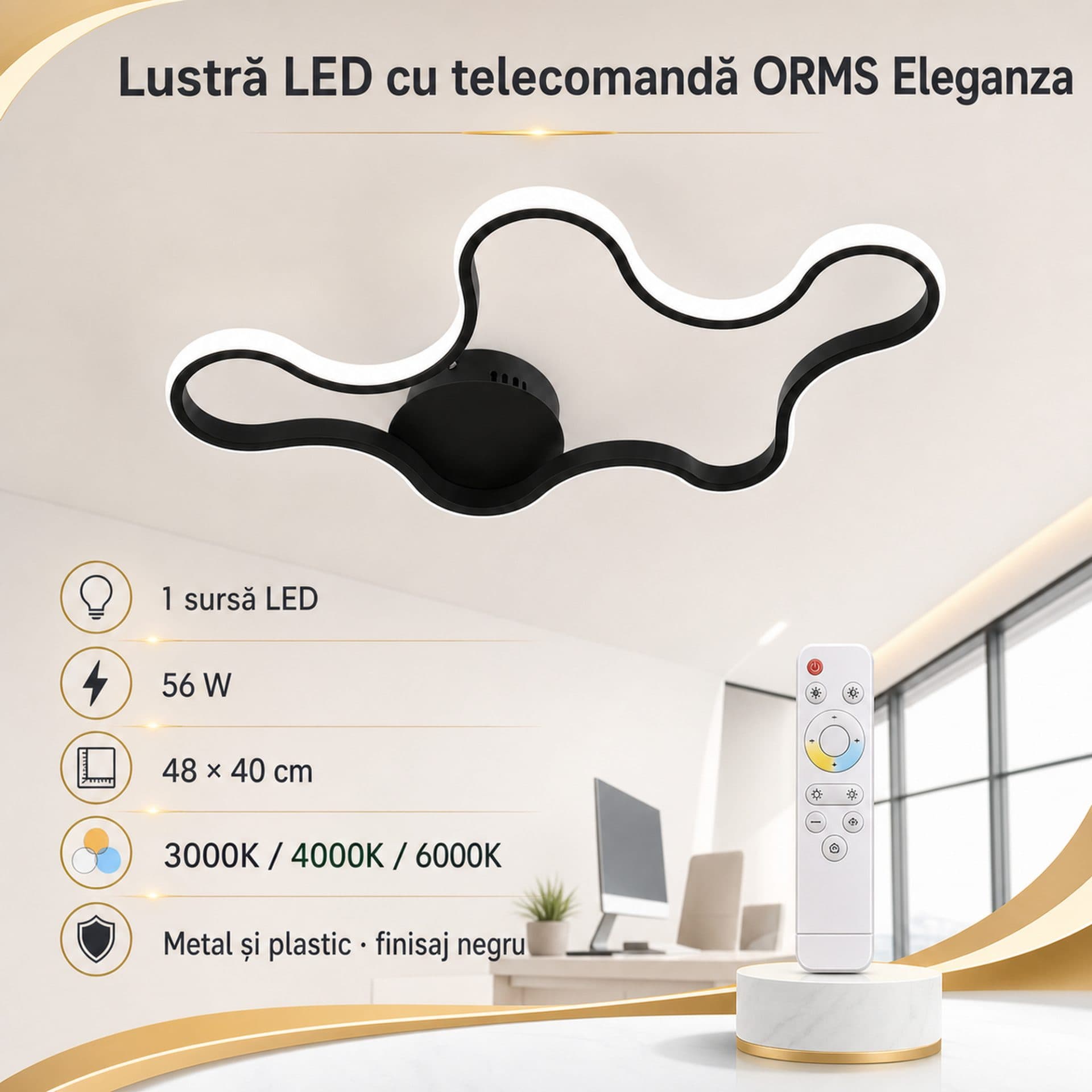 Lustra LED cu telecomanda Flippy ORMS Eleganza — imagine 4