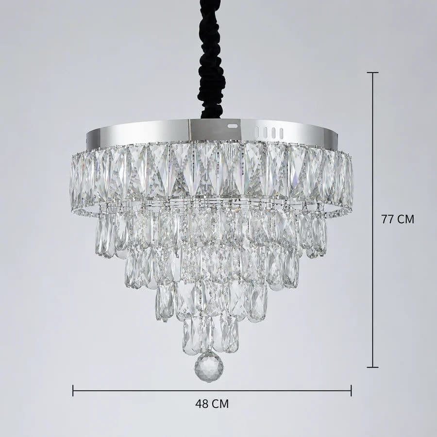 Lustra LED Cristal RIGO Eleganza, 48cm, Crom Lucios — imagine 3