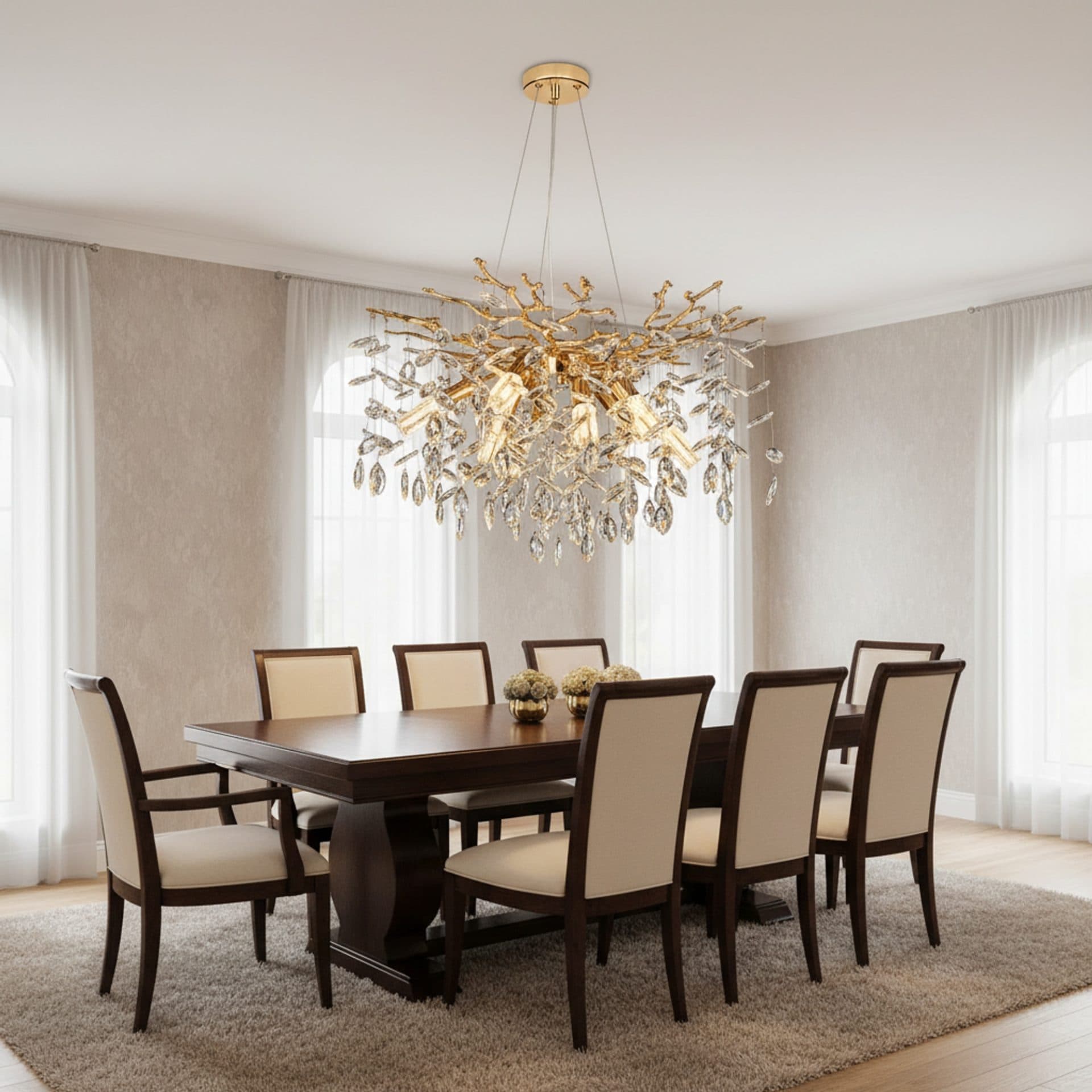 Candelabru Flippy Cristal LEAF Magno Auriu 8x E14 — imagine 2