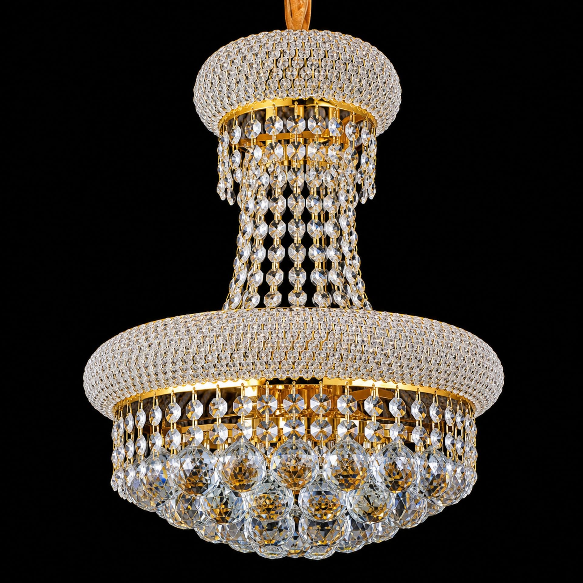 Candelabru Flippy Cristal NUVOLA Elegenza 12x E14 D50 cm Auriu Inaltime Reglabila — imagine 10
