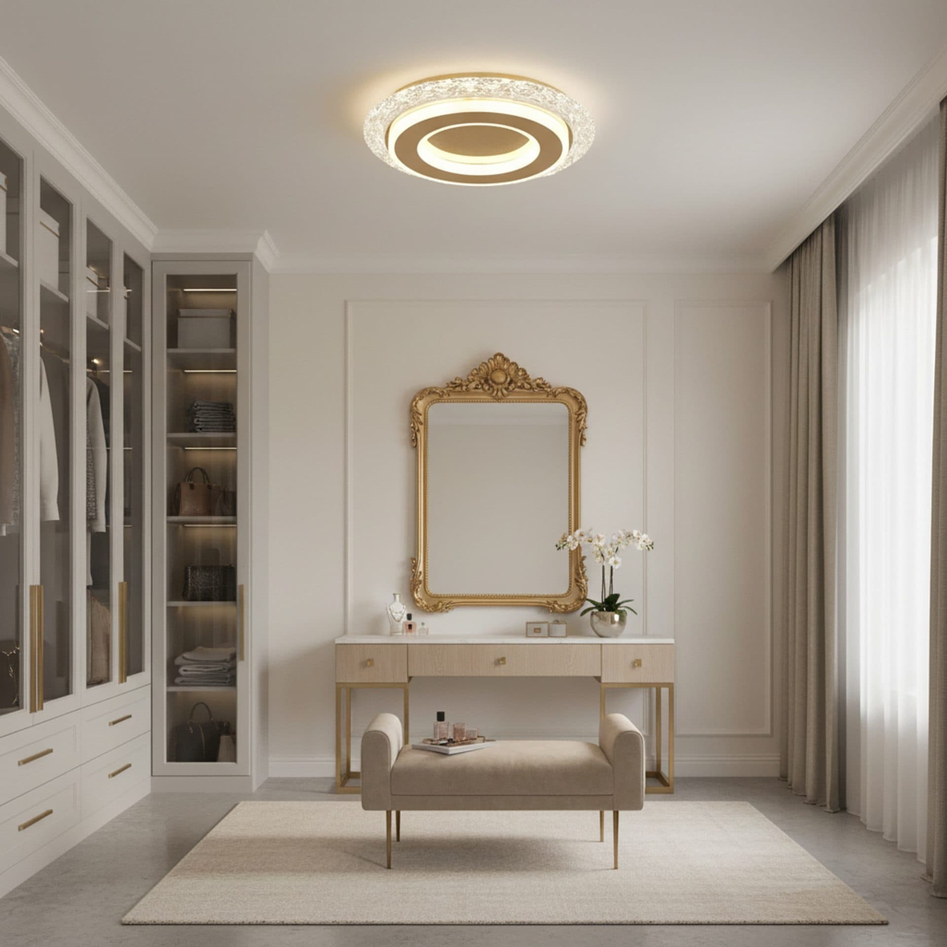 Lustra LED AGOL Petito 29W Diametru 20cm Lumina Calda Neutra Rece Auriu Metal Acril — imagine 2
