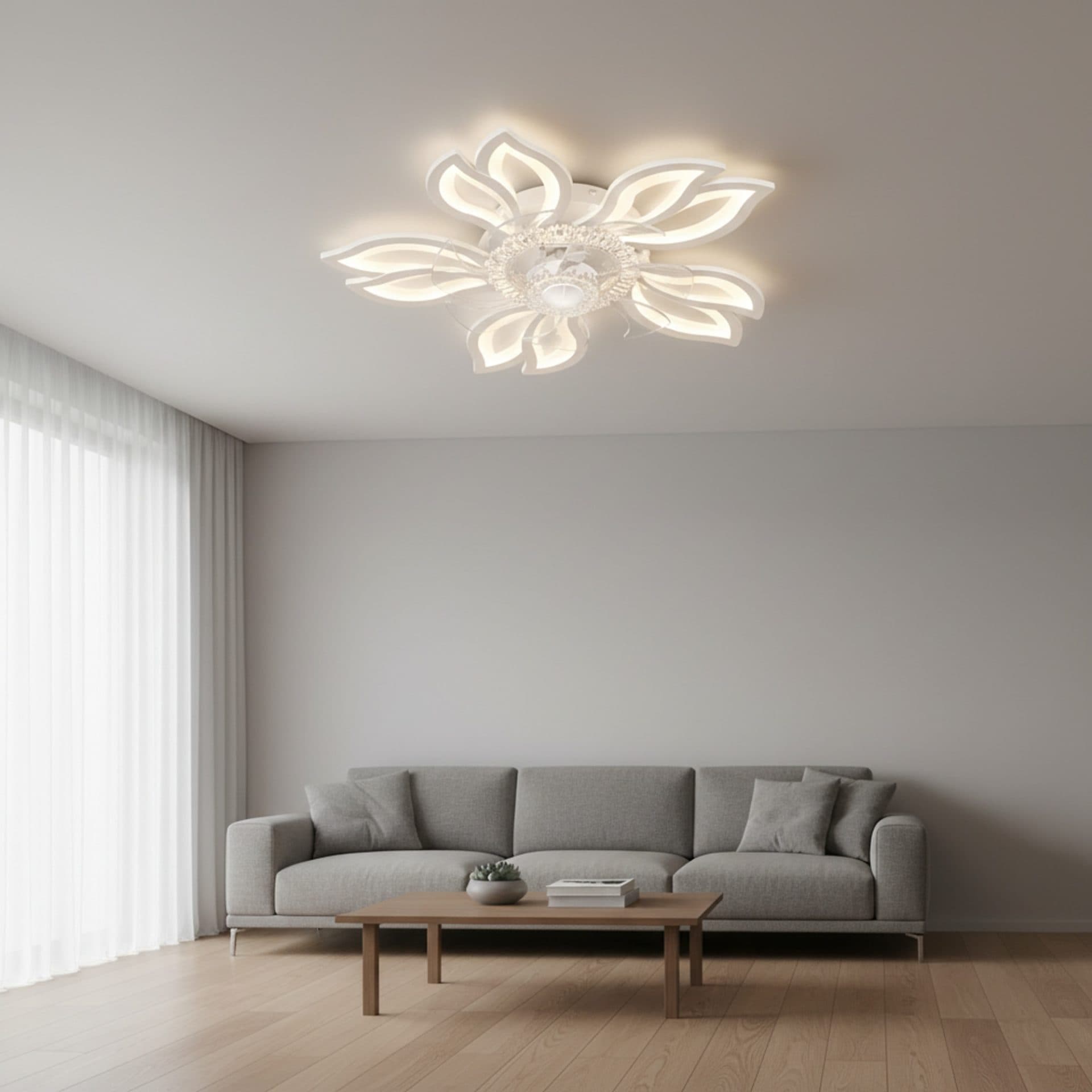 Lustra LED Ventilator Flippy 30W D61cm Telecomanda Alb — imagine 4
