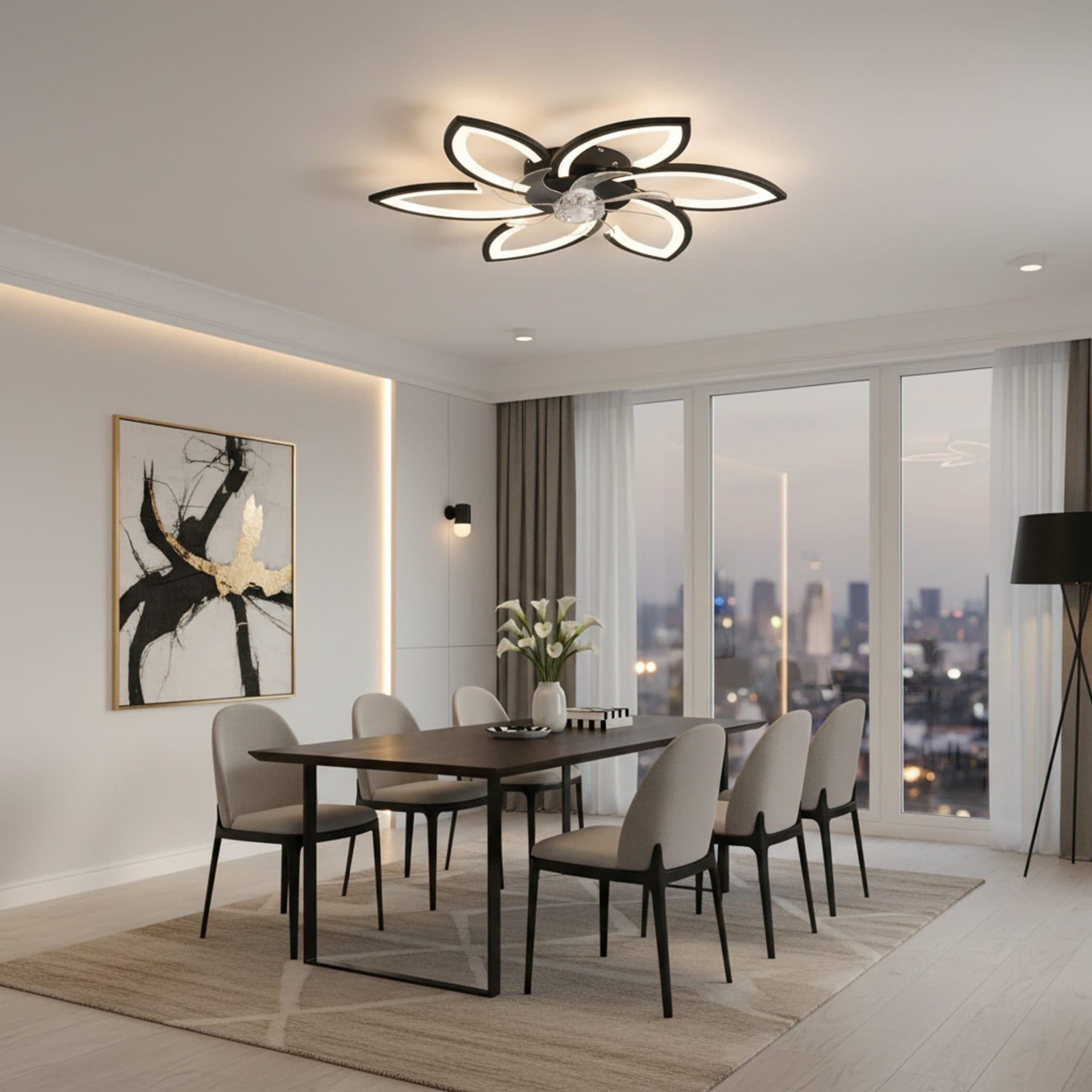 Lustra LED Ventilator Flippy 36W D76.5cm Telecomanda — imagine 2