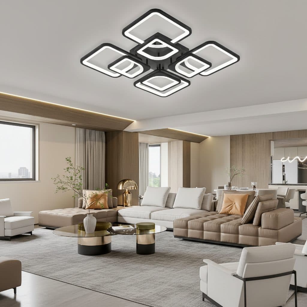 Plafoniera LED ZOE Flippy 8 Patrate 138W — imagine 8