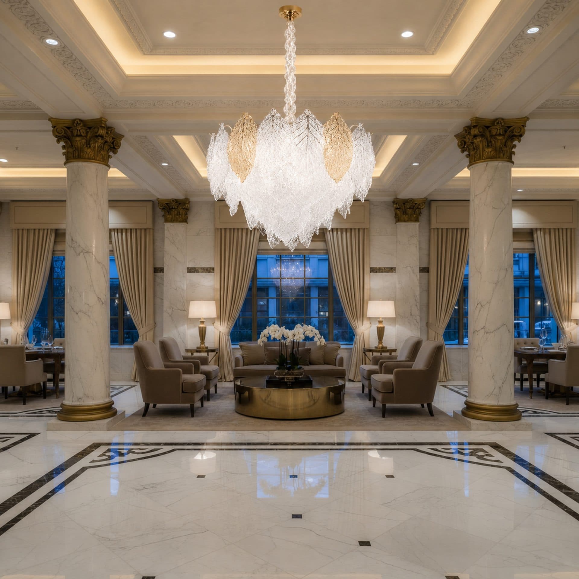 Candelabru Cristal 9xE14 Auriu Lucios Design Elegant — imagine 3