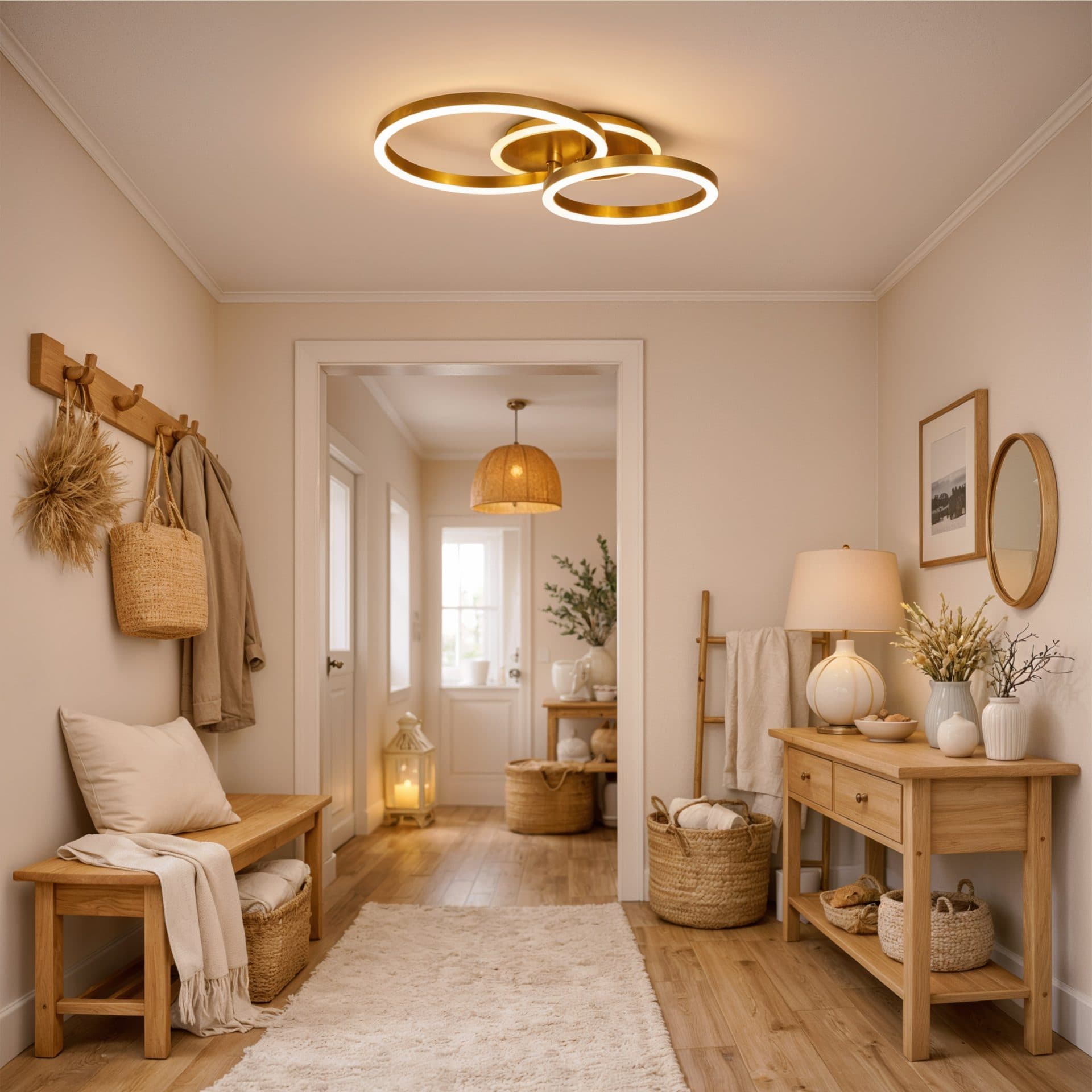 Lustra LED Flippy 66W, telecomanda, lumina Rece/Calda/Neutra, Auriu Lucios — imagine 15