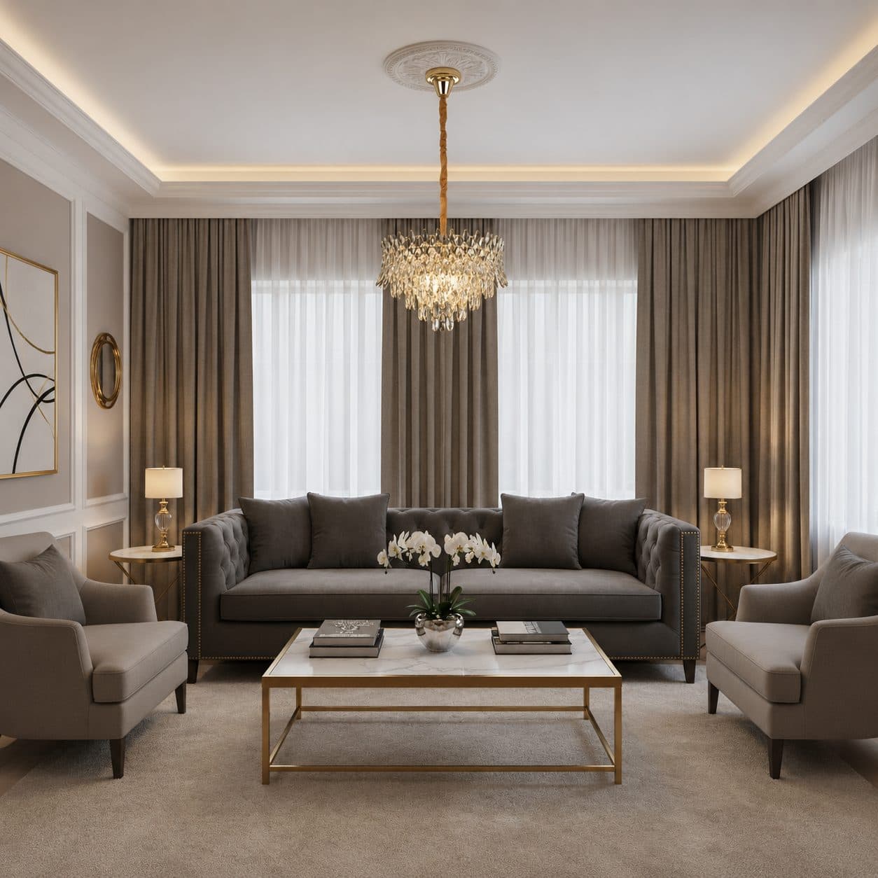 Candelabru Flippy Cristal MONARCH Nobile 3xE14 Auriu Lucios — imagine 5