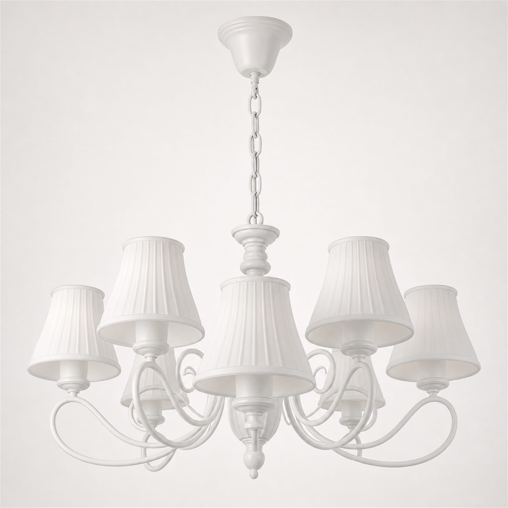 Lustra Flippy Clasica DEDD 7xE27 40x42cm Metal si Plastic rotomulat Alb Inaltime Reglabila — imagine 9