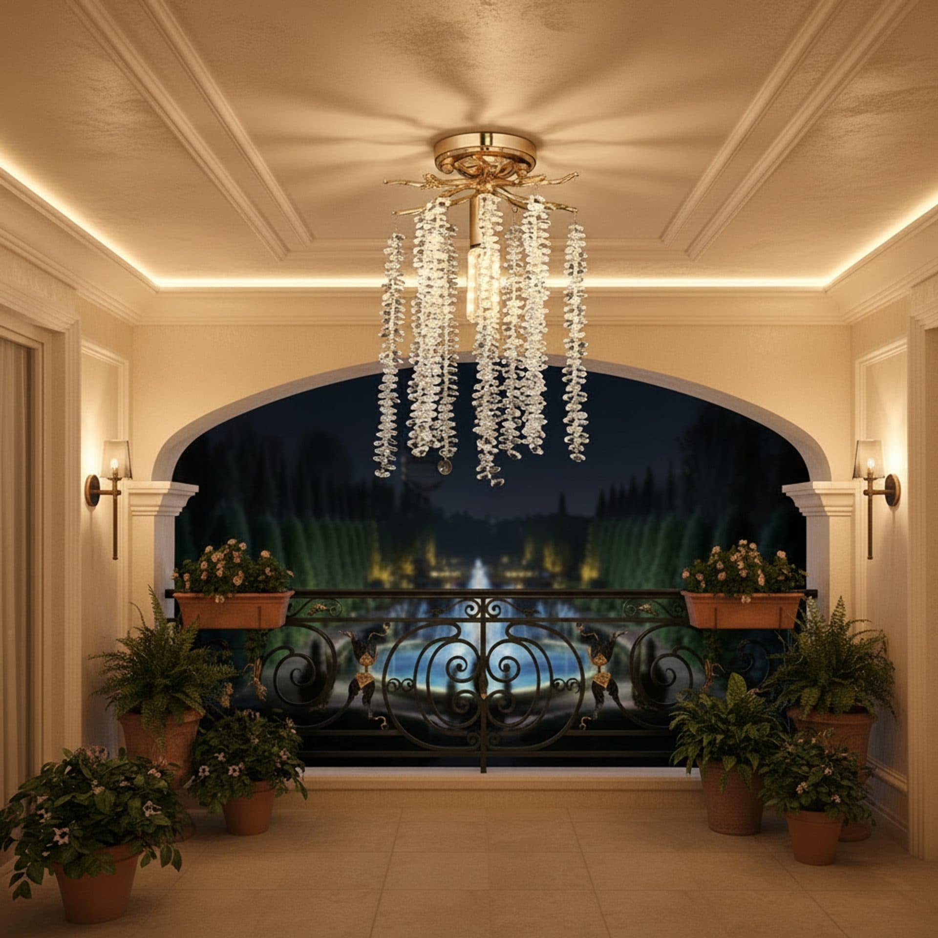 Candelabru Flippy Cristal ARBUS Petito Auriu Metal si Cristal Ø20cm 1xE14 — imagine 2