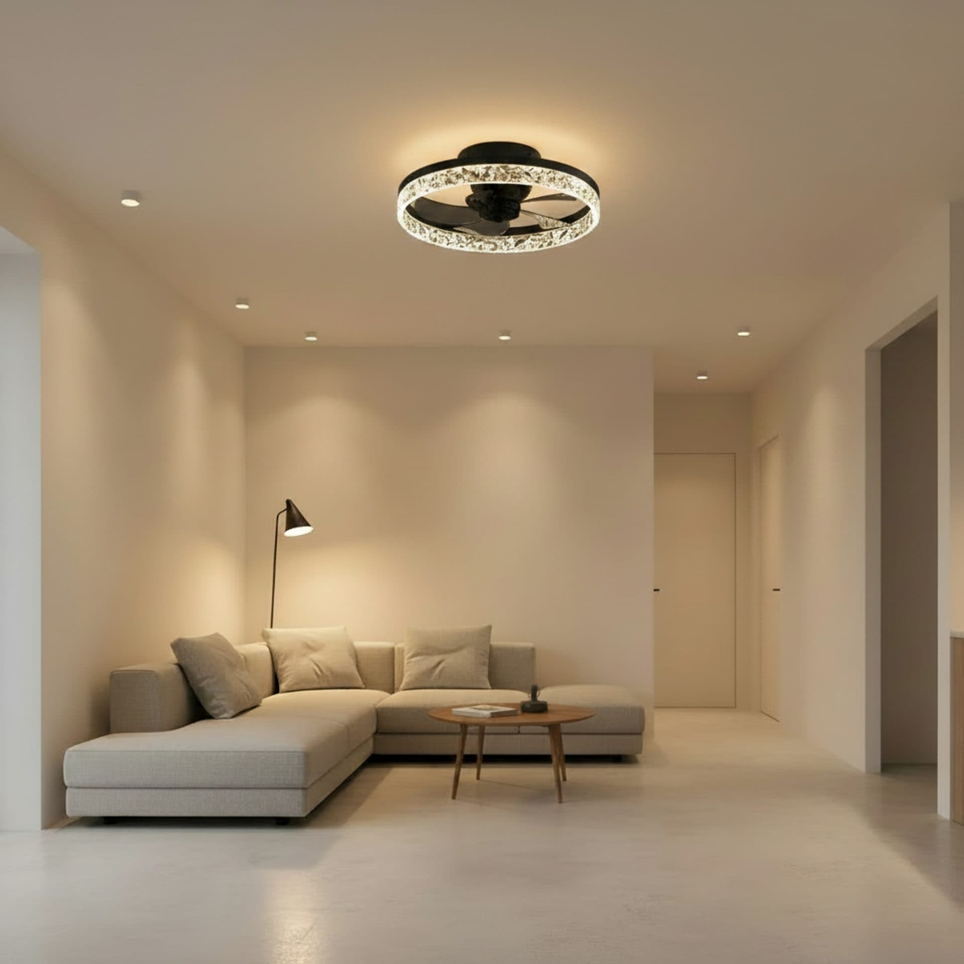 Lustra LED Flippy VEYA 38W D50cm Telecomanda Negru — imagine 1