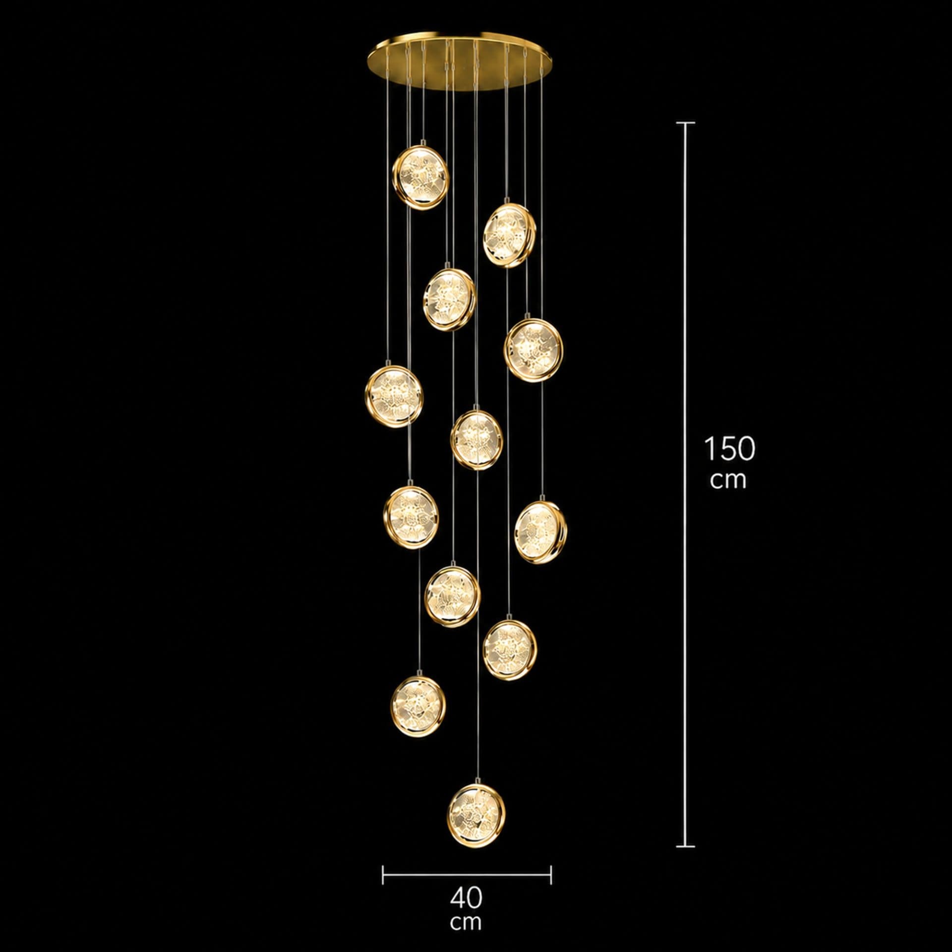 Candelabru Flippy Cristal LED Suspendat 36W 40cm — imagine 8