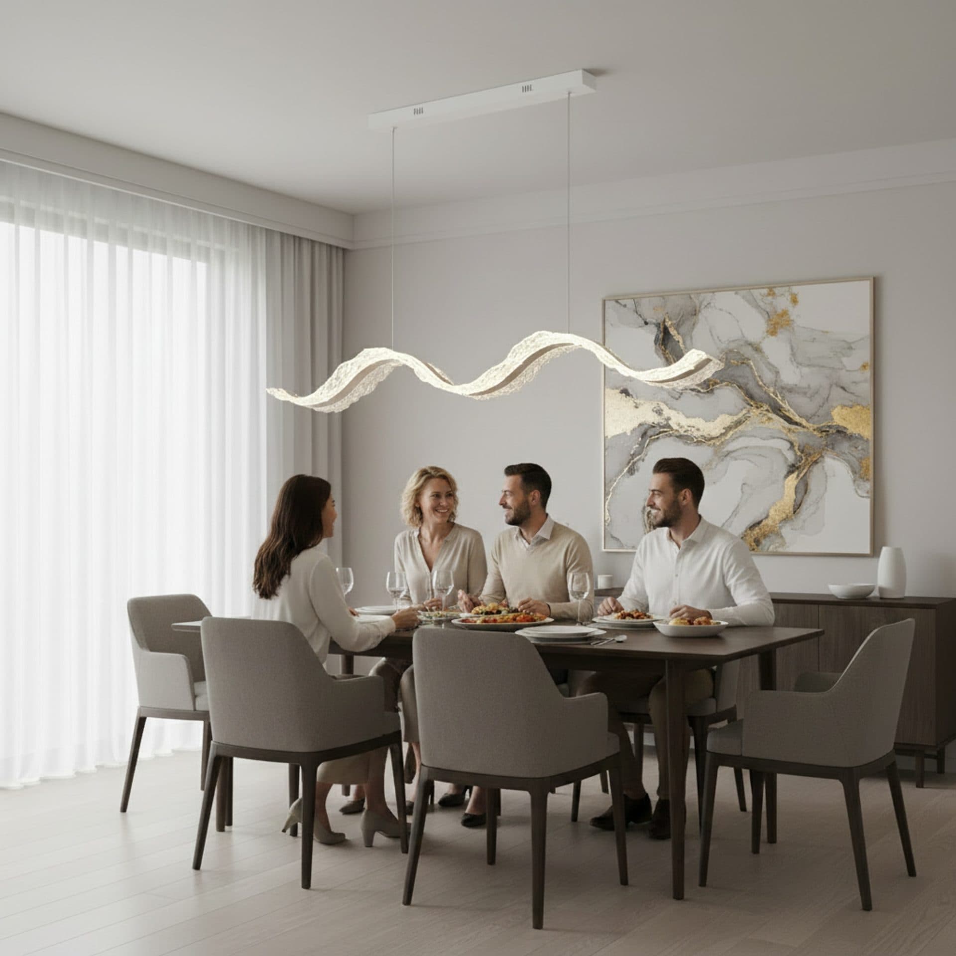 Lustra LED Suspendata Flippy AMI 63W Liniara Auriu — imagine 3