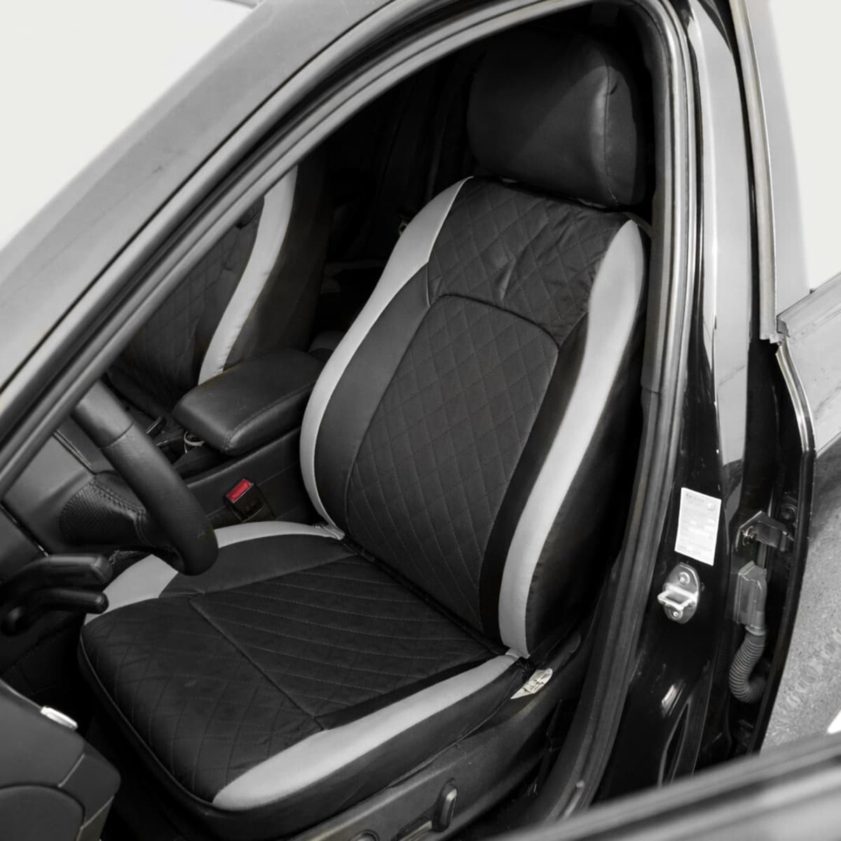Set huse scaune auto Premium Diamond Core, Negru/Gri — imagine 4