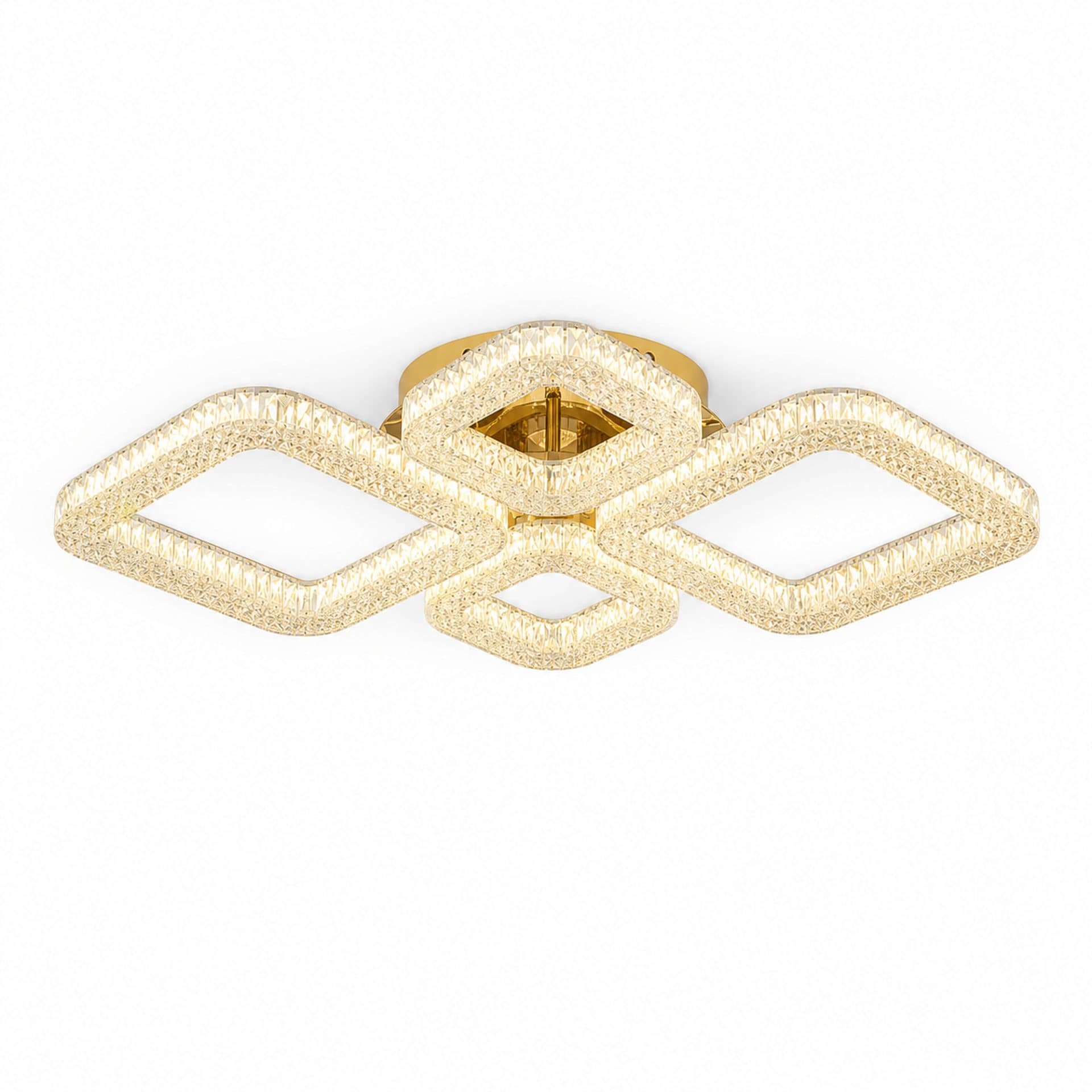 Lustra LED Flippy Eleganza 73W 4 Patrate Auriu — imagine 5