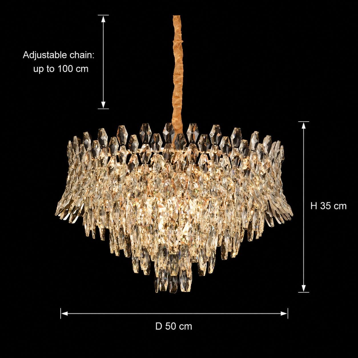 Candelabru Flippy Cristal MONARCH Eleganza 3xE14 Auriu Lucios — imagine 8