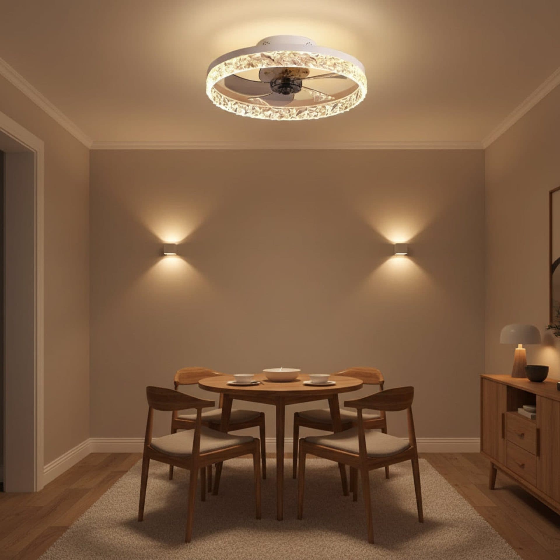 Lustra LED Flippy VEYA 38W D50cm Telecomanda Alb — imagine 2