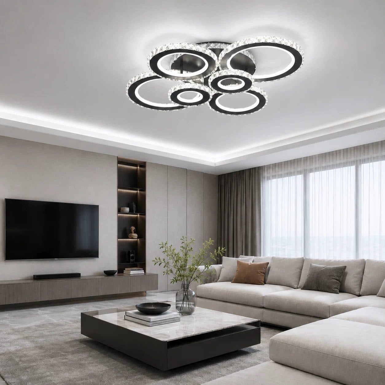 Lustra LED cu telecomanda Flippy Nova Rotonda RGB 145W — imagine 15