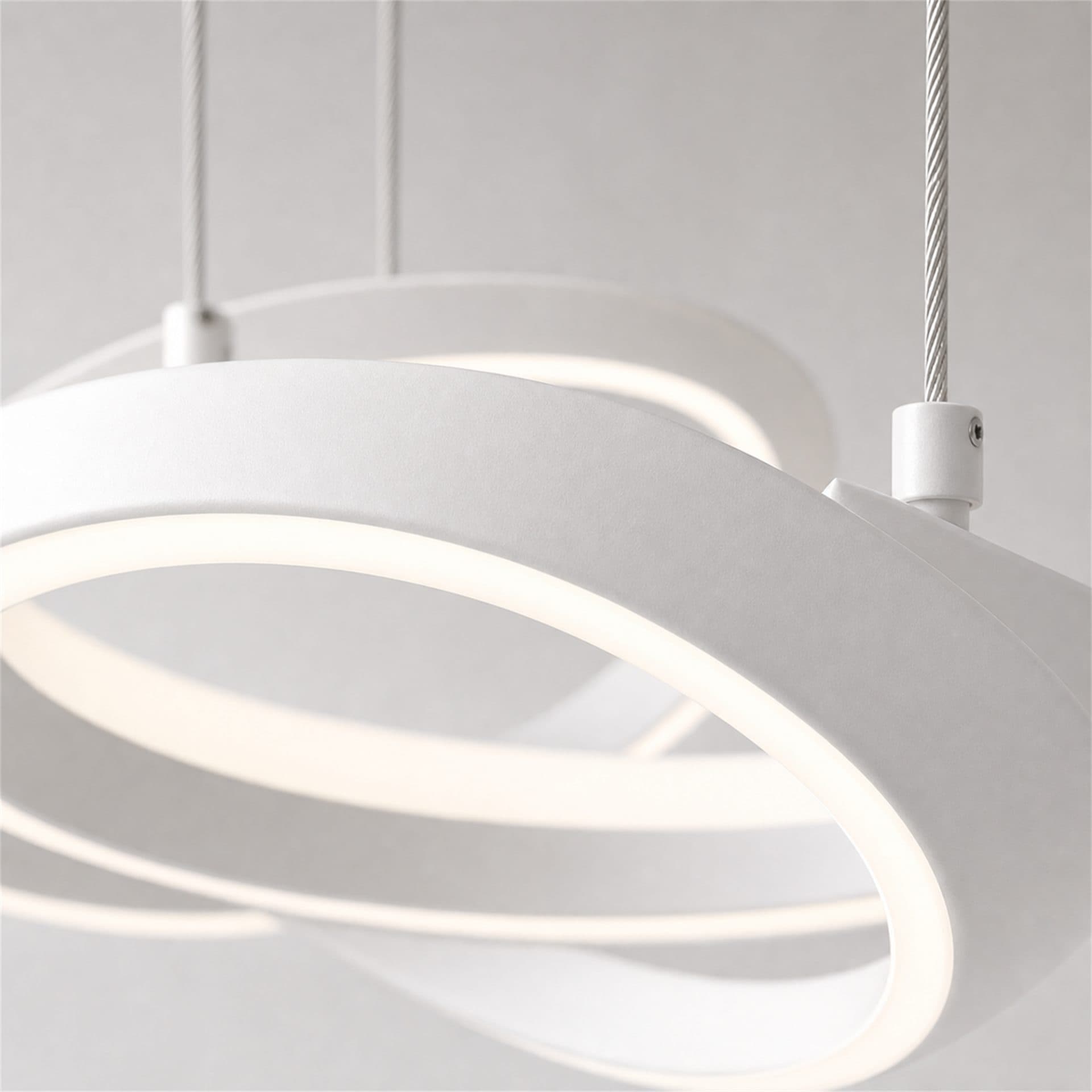 Lustra LED Flippy KALESA Grande, Lumina Neutra 4000K, 28W, Alb, Metal si Acril — imagine 10