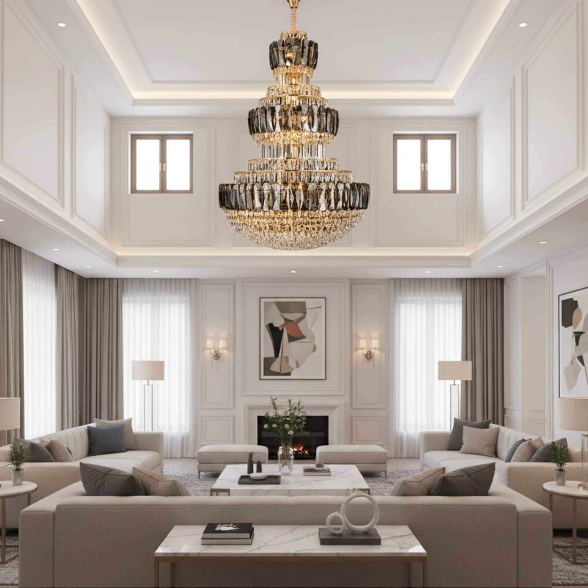 Candelabru Cristal Flippy VELIOR Supremo 29x E14 Diametru 80 cm Auriu Inaltime Reglabila — imagine 2