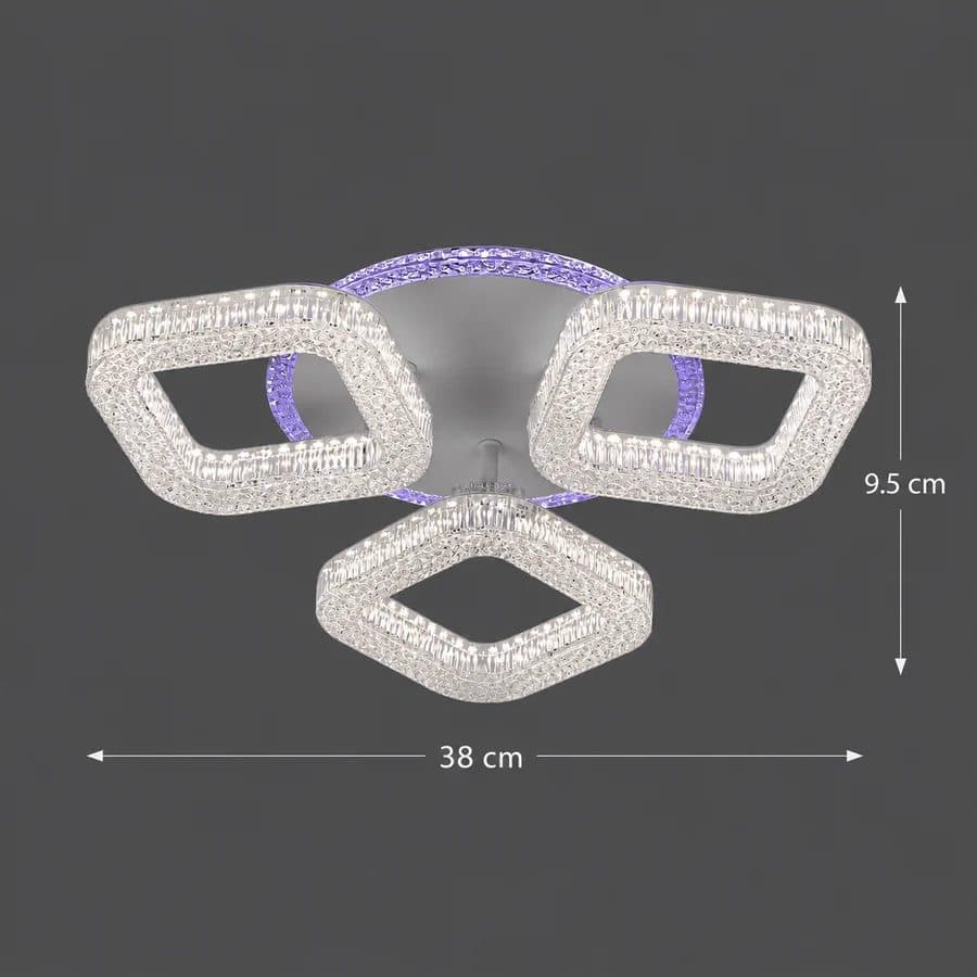 Lustra LED Flippy RENATO Nobile 39W cu telecomanda si cristal Alb — imagine 5