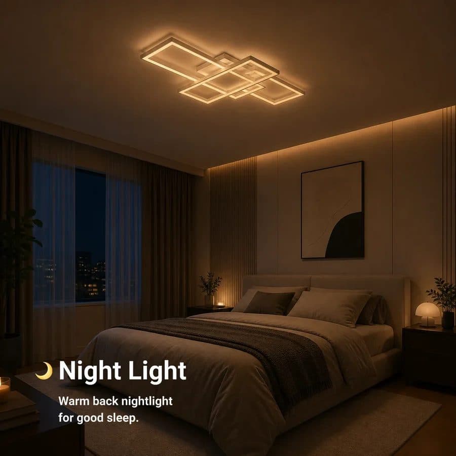 Lustra LED cu telecomanda, 78W, lumina Rece/Calda/Neutra, Dimabila, Alb — imagine 5