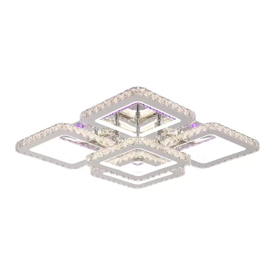 Lustra LED Flippy cu telecomanda cristal RGB 143W 5 Patrate — imagine 6