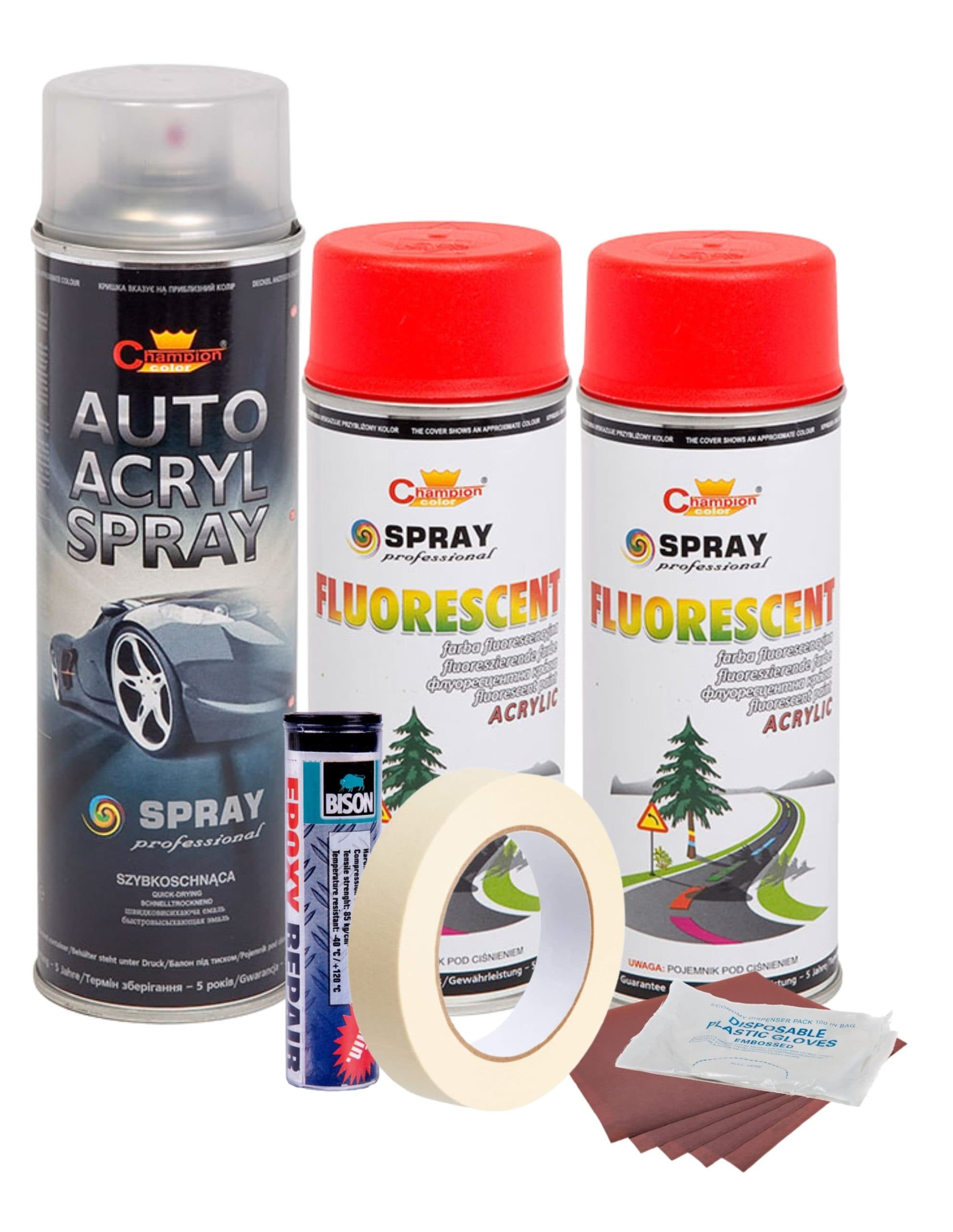 Kit reparatie jante AVEX.ro Culoare Rosu Fluorescent V2 — imagine 1
