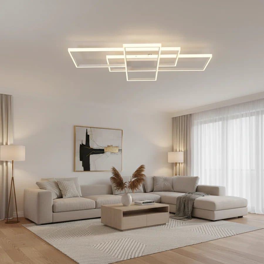 Lustra LED cu telecomanda Landen, 184W, 3 elemente, alb — imagine 2