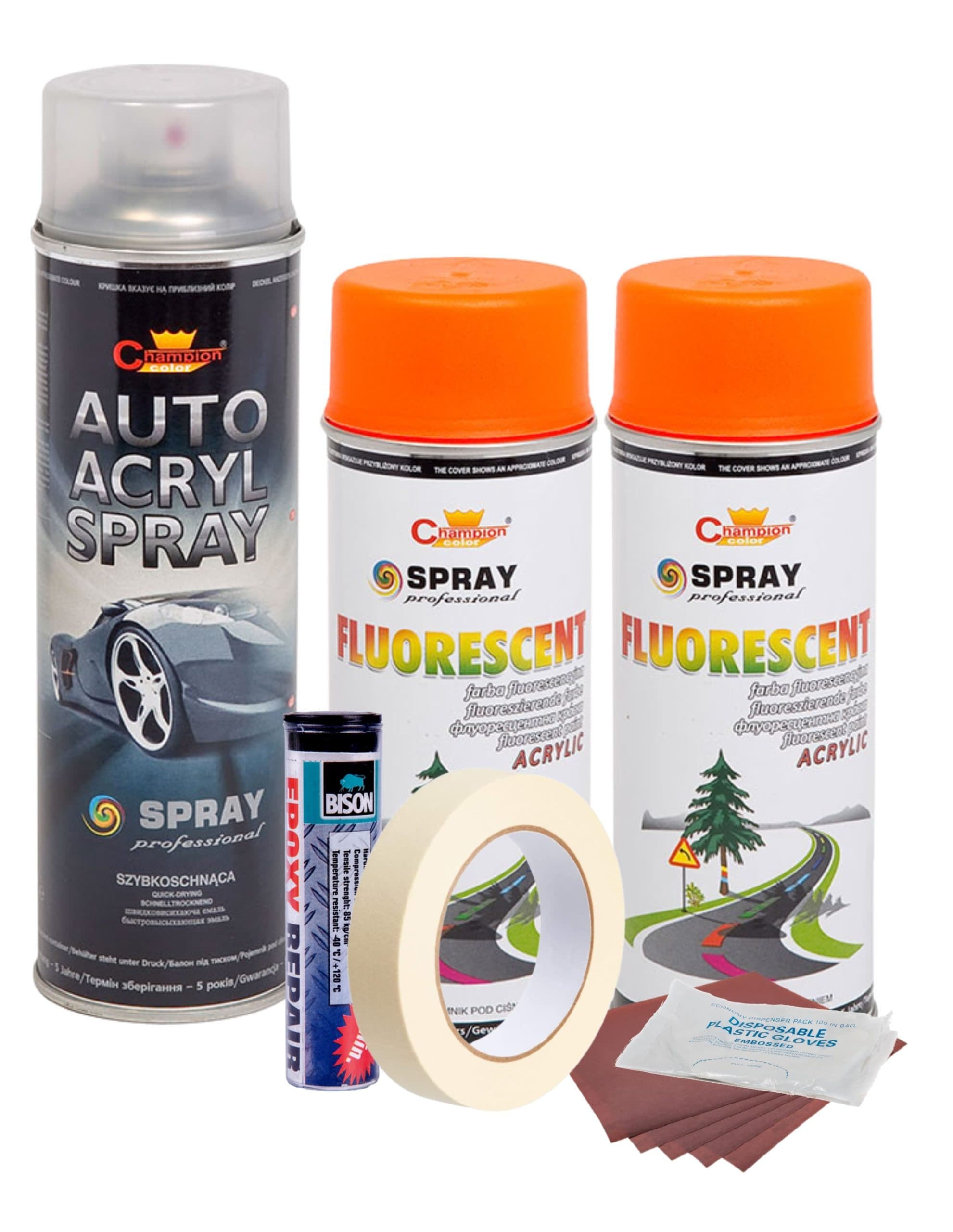 Kit reparatie si vopsire jante AVEX.ro Orange Fluorescent — imagine 1