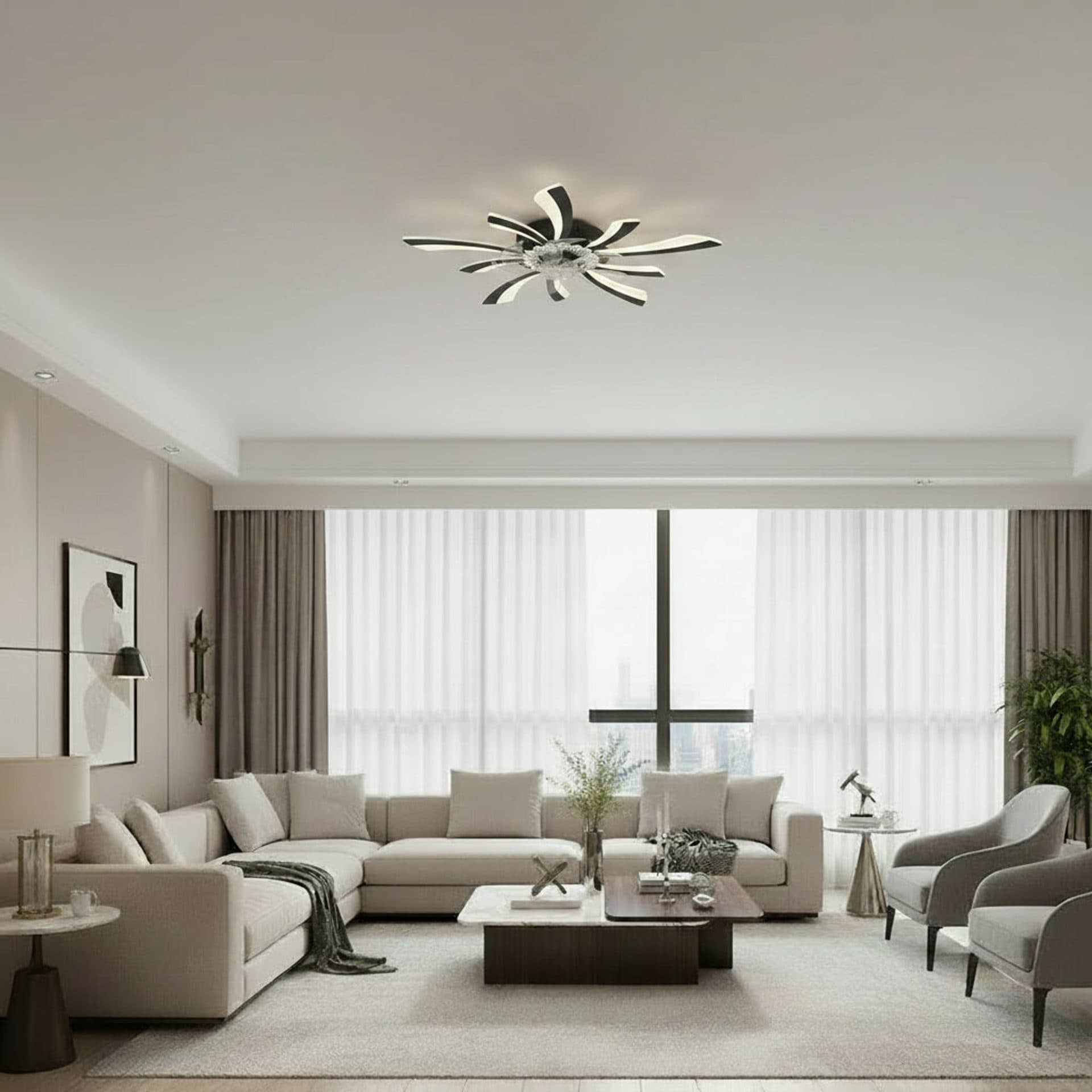 Lustra LED Ventilator Flippy 29W 77cm cu Telecomanda — imagine 2