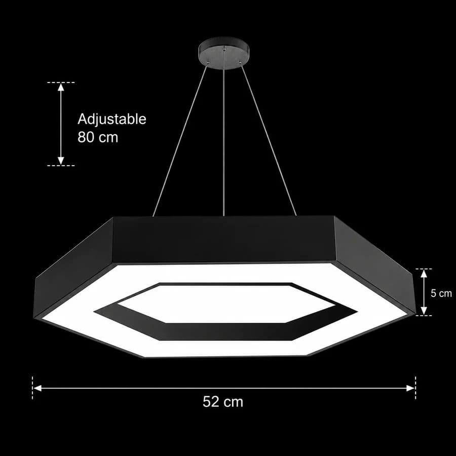 Lustra LED Suspendata Flippy 25W 52cm Lumina Rece Negru — imagine 1