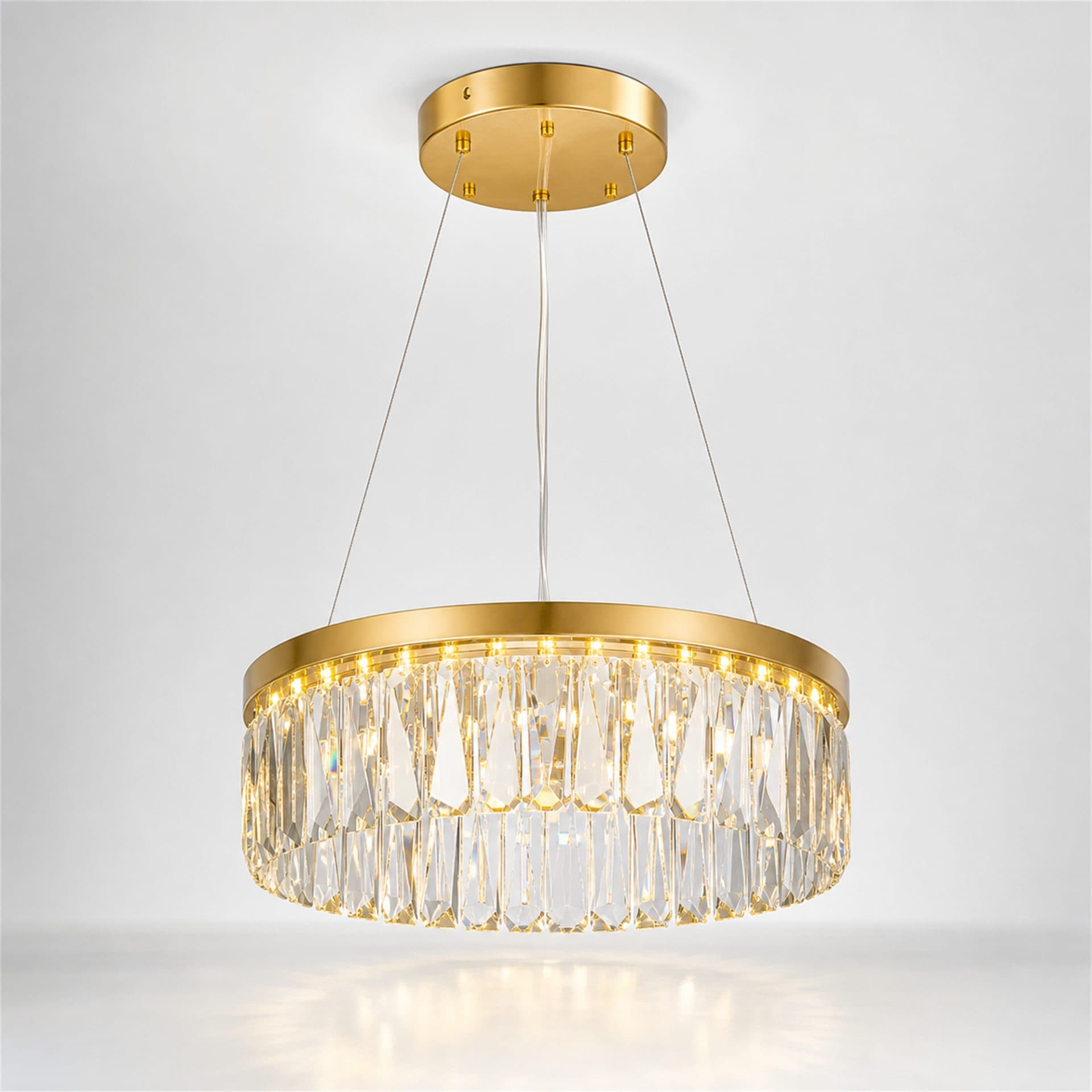 Candelabru LED Cristal Suspendat 12 Surse 36W Diametru 40cm — imagine 1