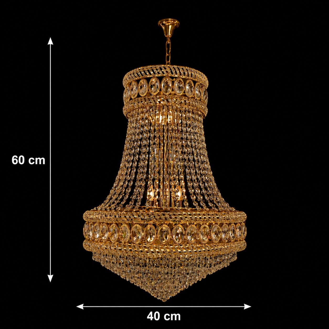 Candelabru Flippy Cristal EMPIRE Nobile 6x E14 Auriu 40 cm Inaltime Reglabila — imagine 9