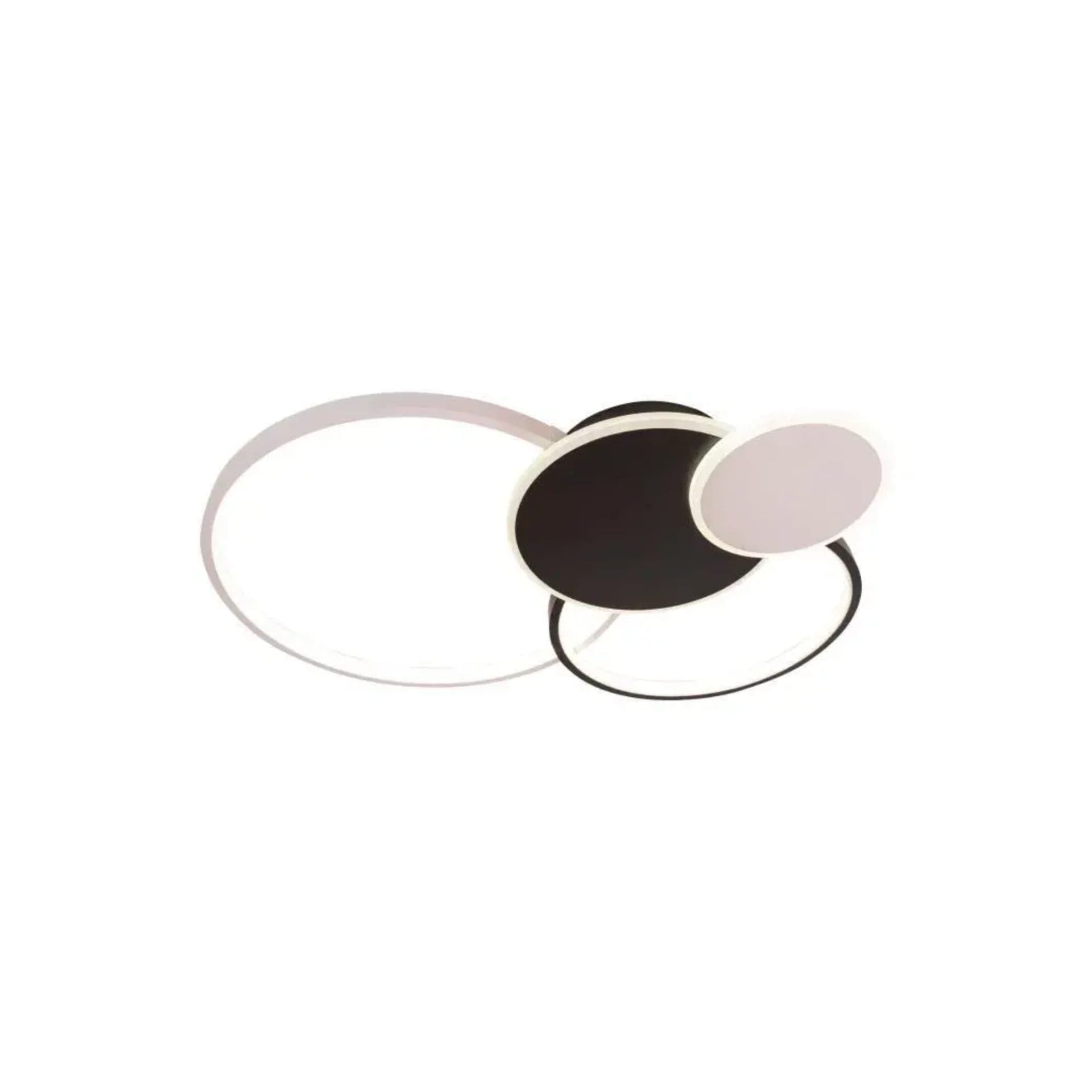 Lustra LED Flippy 80W 4 Cercuri telecomanda reglabila Negru Alb — imagine 3