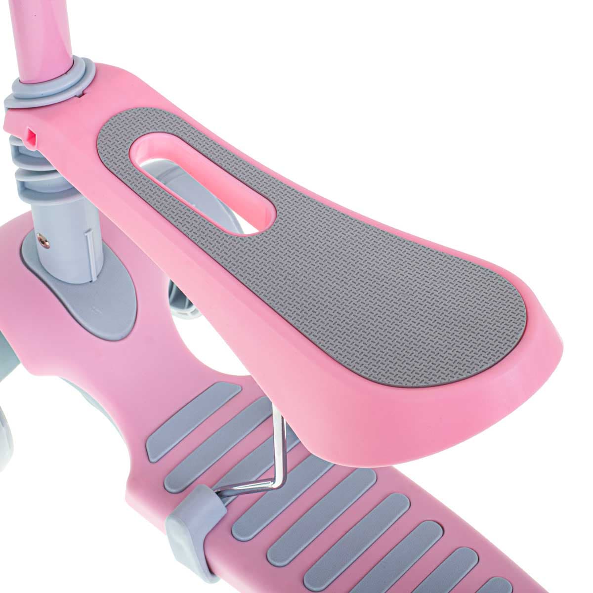 Set 3in1 Tricicleta Trotineta Skateboard cu roti LED, Roz — imagine 11