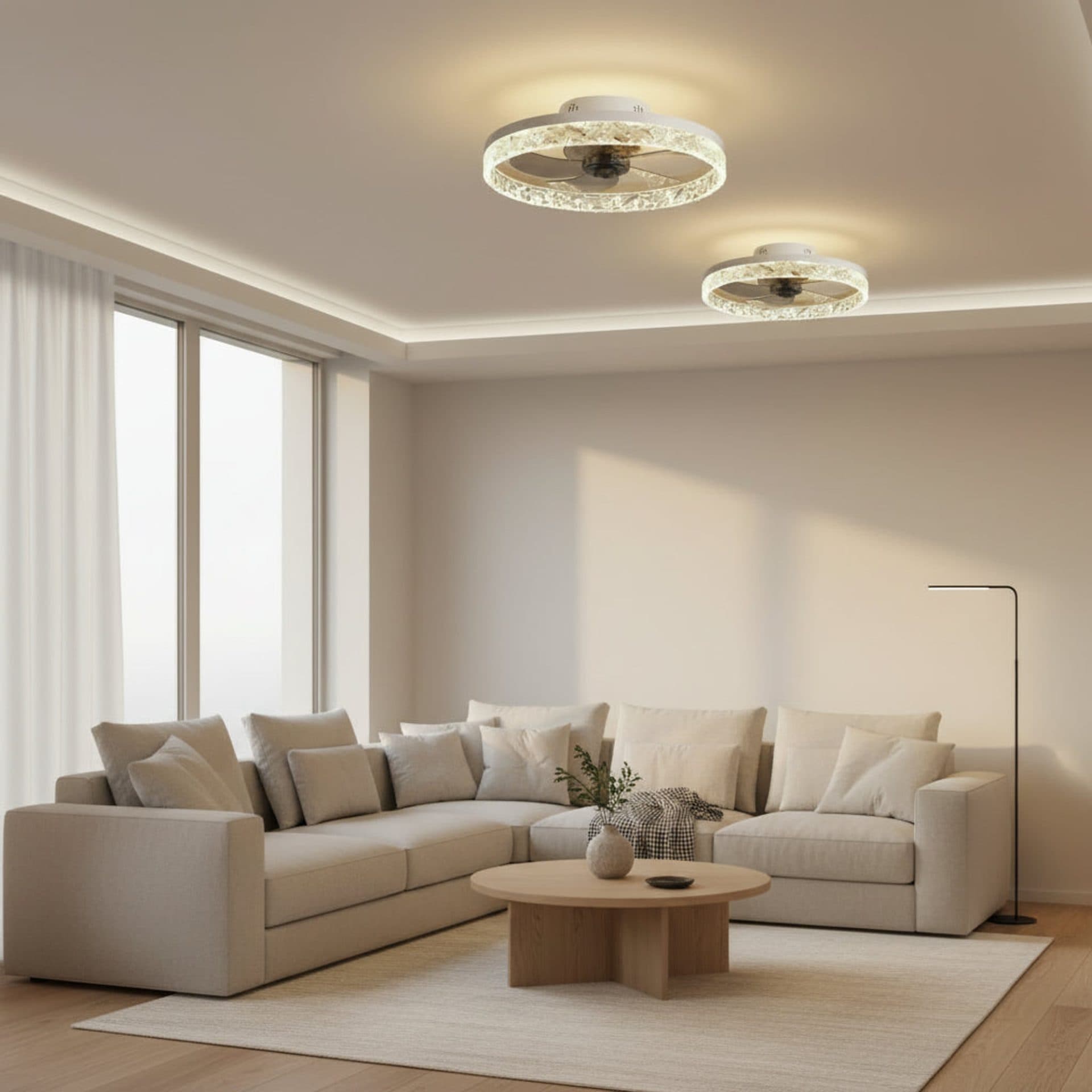 Lustra LED Flippy VEYA 38W D50cm Telecomanda Alb — imagine 4