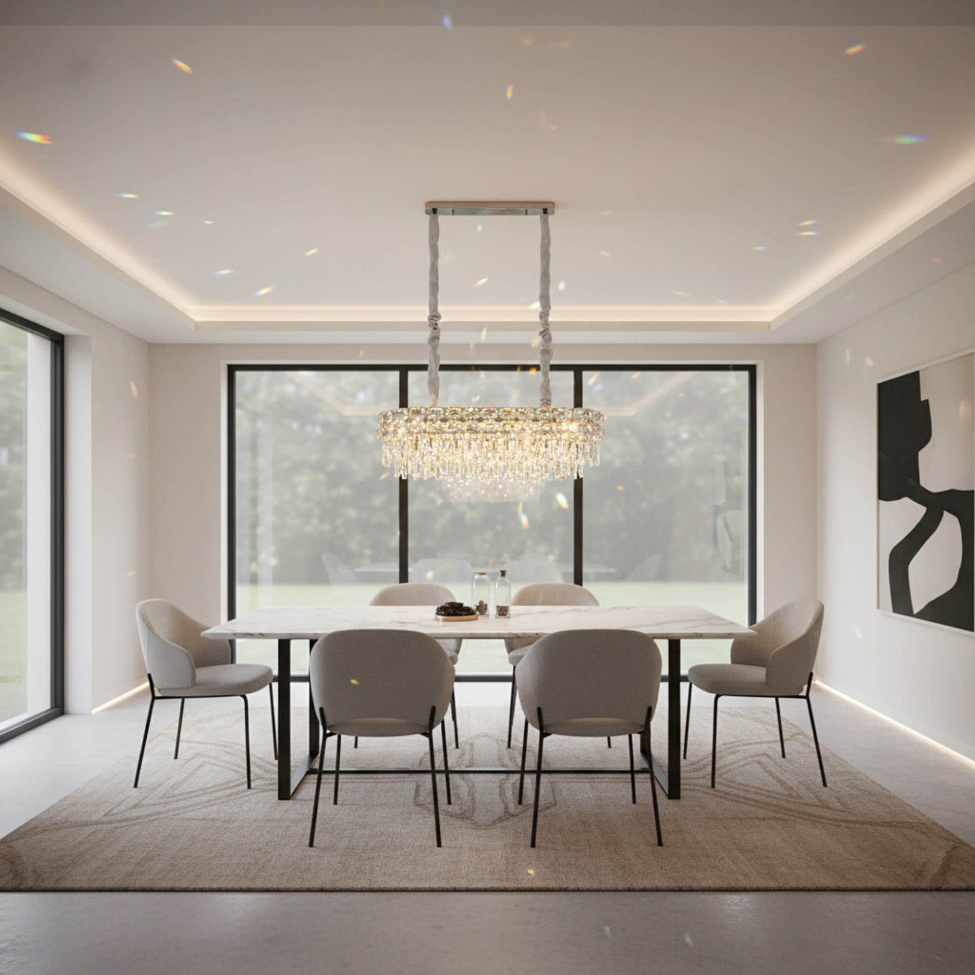 Candelabru Flippy Cristal LUCENT Regalis 28xE14, Auriu, Inaltime Reglabila, Metal si Cristal — imagine 3