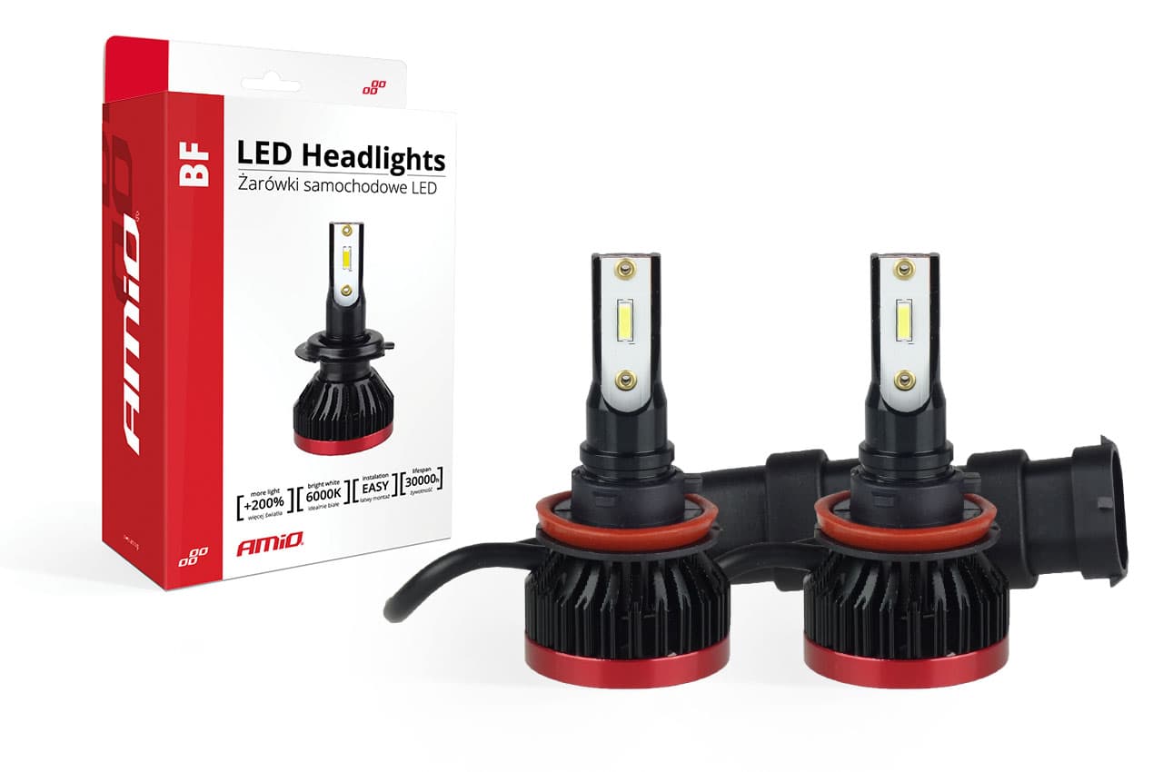 Becuri auto LED AMIO BF Series compatibil H8 H9 H11 pentru competiti/off-road — imagine 1