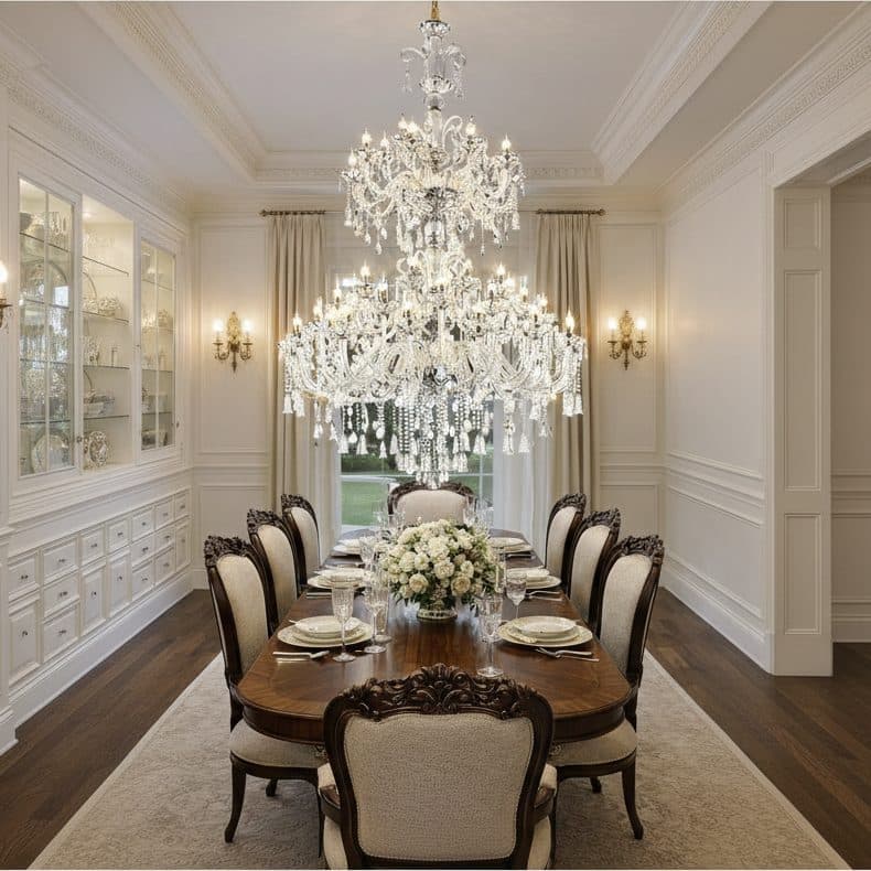 Candelabru Cristal Flippy 55xE14 Diametru 145cm Inaltime 230cm Argintiu — imagine 6