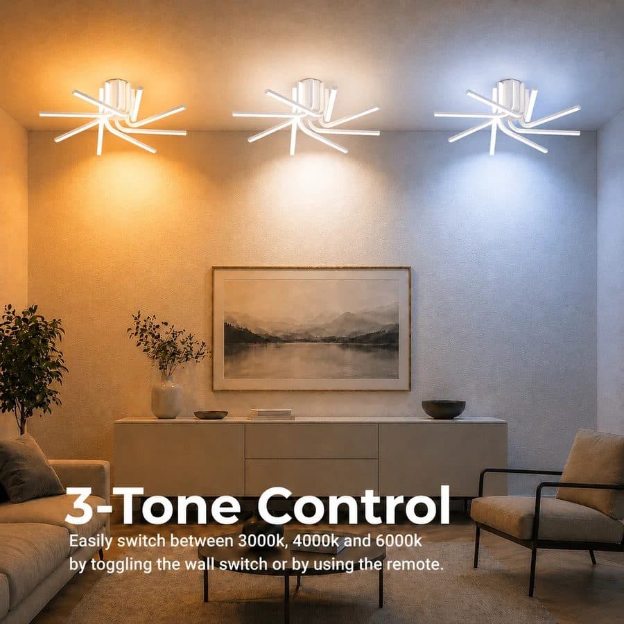 Lustra LED cu telecomanda Flippy IBANE, 144W, Alb — imagine 4