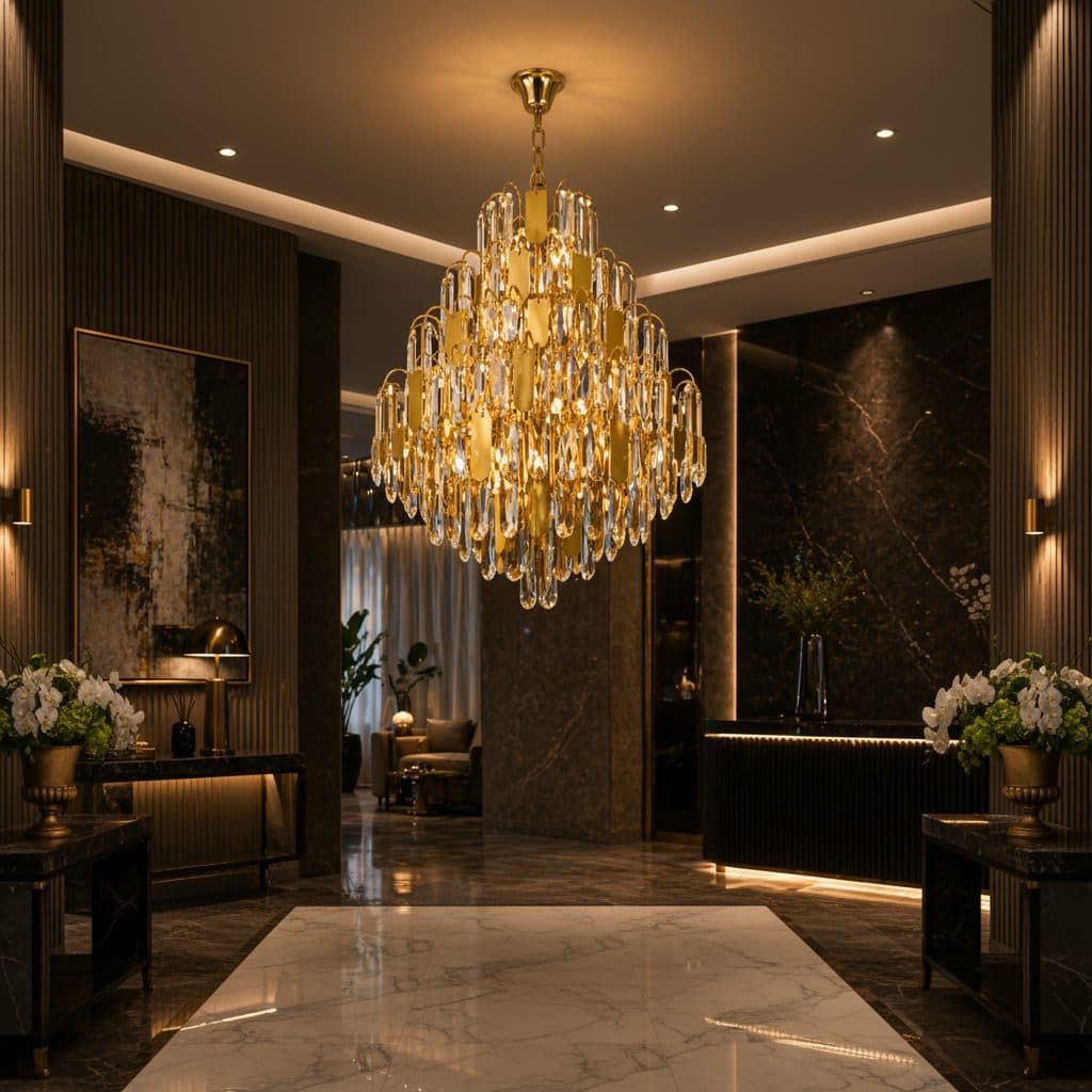 Candelabru Flippy Cristal TIER Magno 13x E14 Auriu 60cm — imagine 5