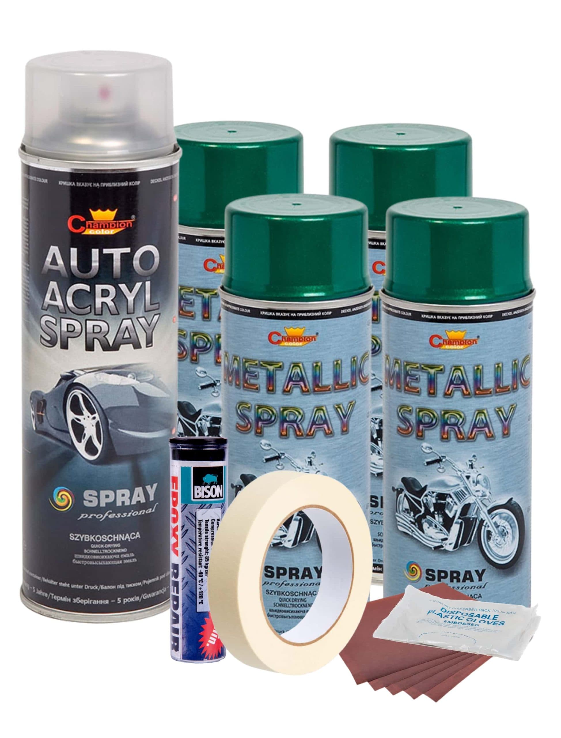 Kit reparatie si vopsire jante Verde Metalizat V4 — imagine 1