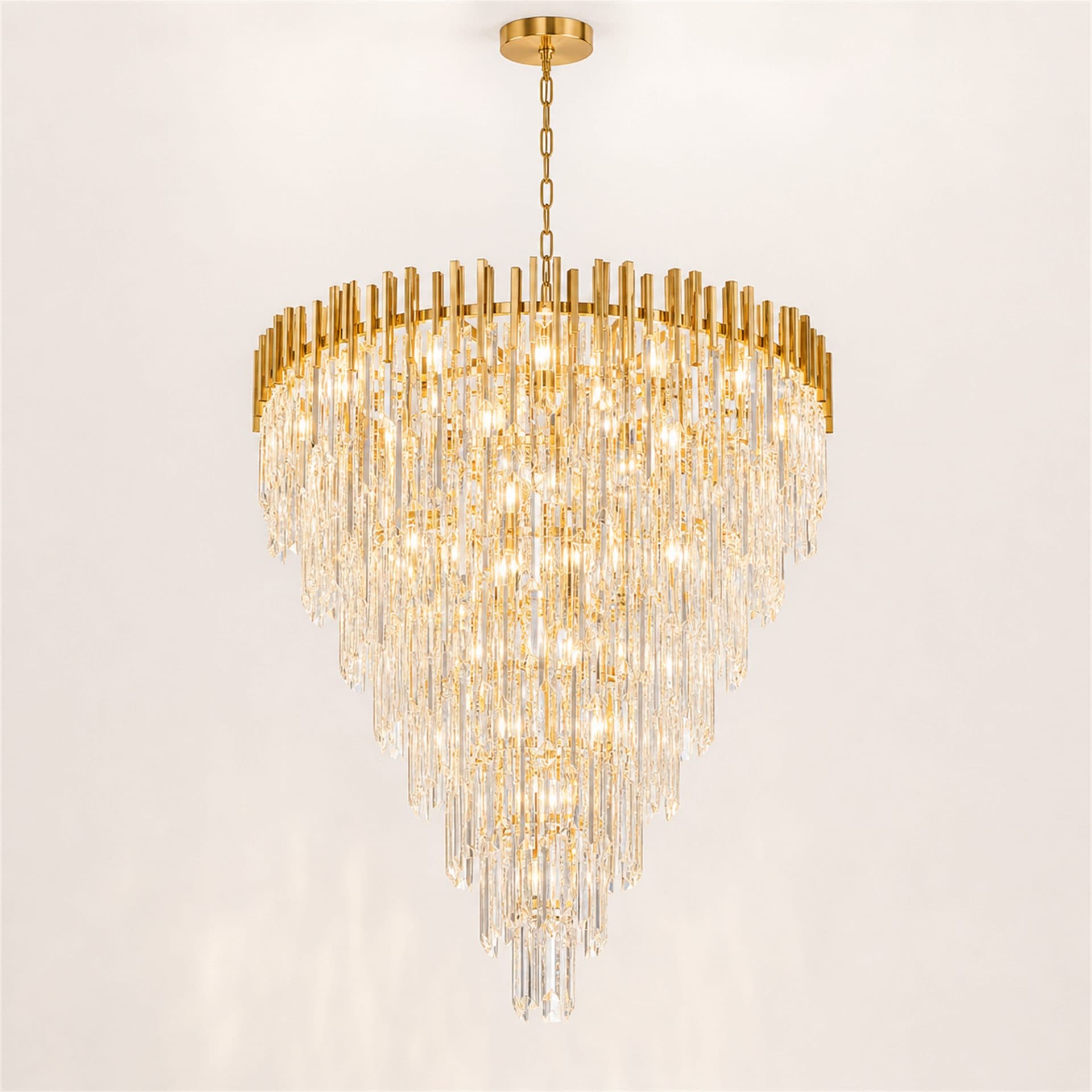 Candelabru Flippy Cristal FALL Regalis 29xE14 D80 cm Auriu Metal si Cristal — imagine 3